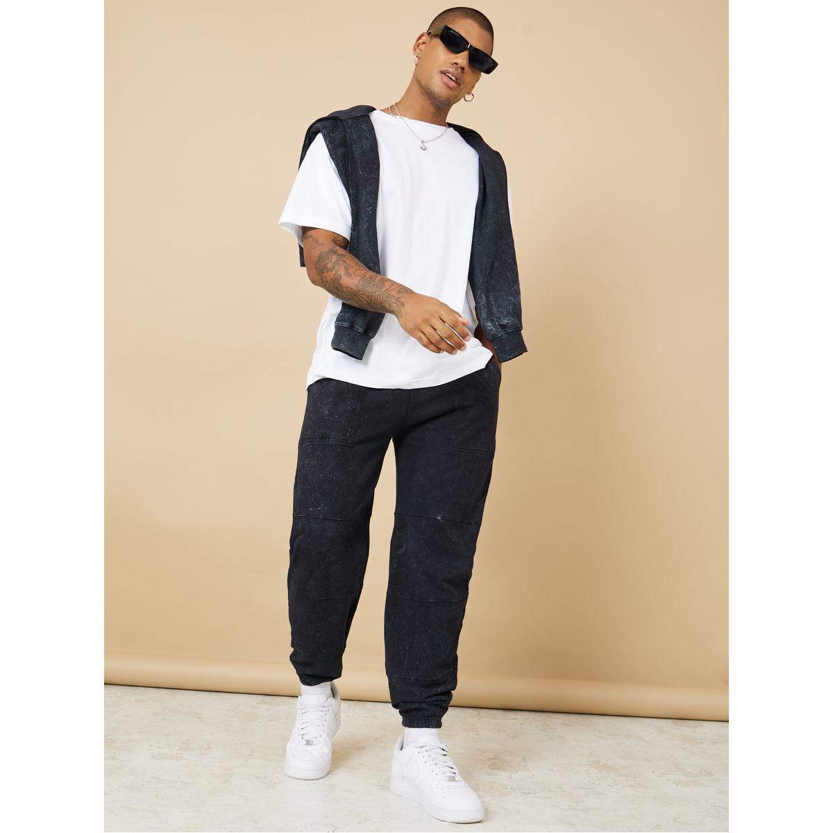 Styli Cut and Sew Panel Acid Wash Relaxed Fit Jogger-men-clothing-bottoms-joggers-image-2