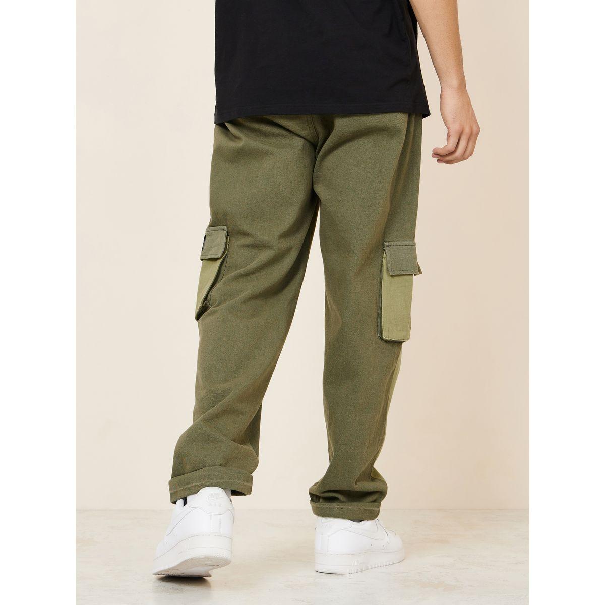 Styli Limited Denim Twill Colorblock Cargo Pants with Patch Label Detail-men-clothing-bottoms-trousersandchinos-trousers-image-5
