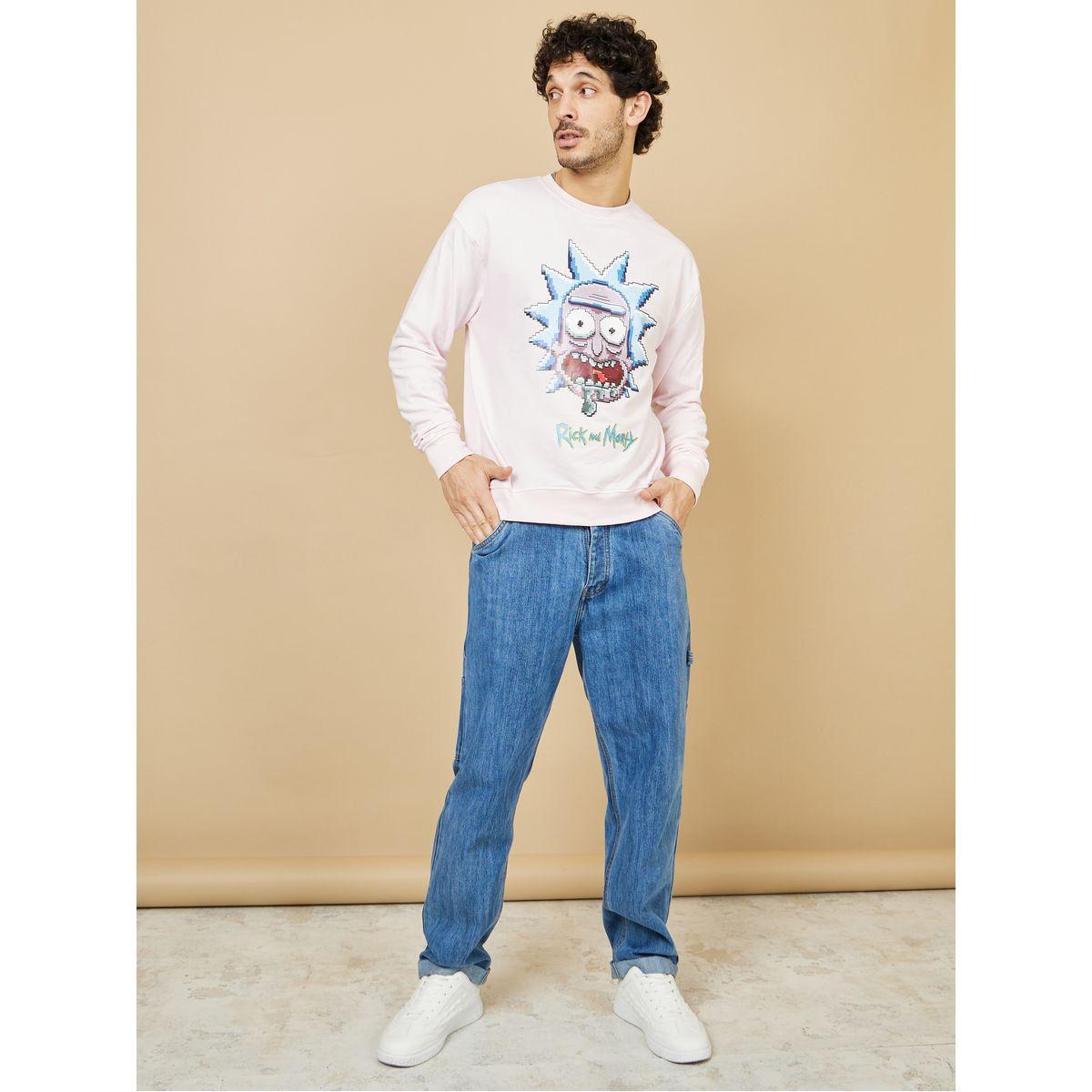 Styli Rick & Morty Graphic Print Boxy Sweatshirt-men-winterwear-hoodiesandsweatshirts-image-1