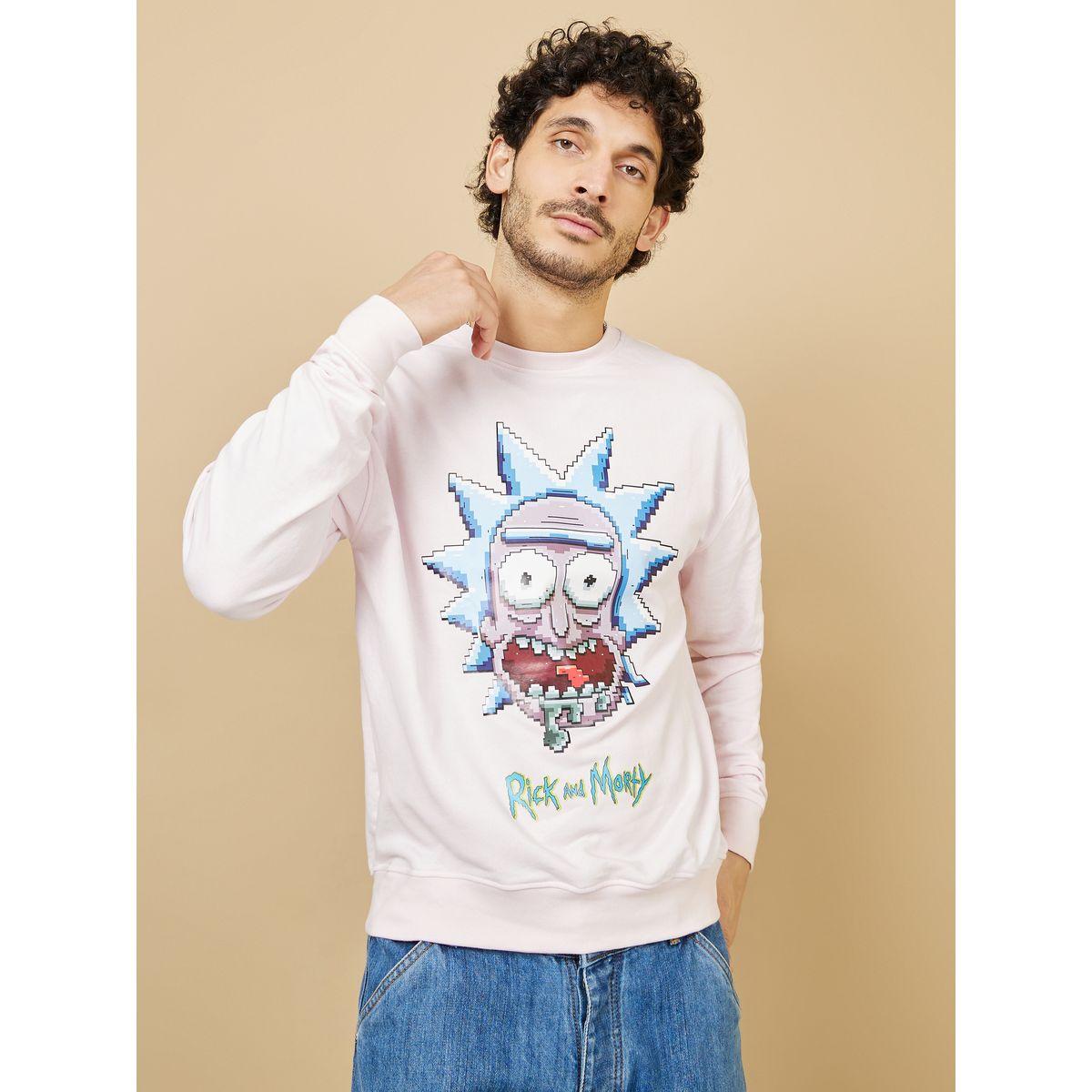 Styli Rick & Morty Graphic Print Boxy Sweatshirt-men-winterwear-hoodiesandsweatshirts-image-2