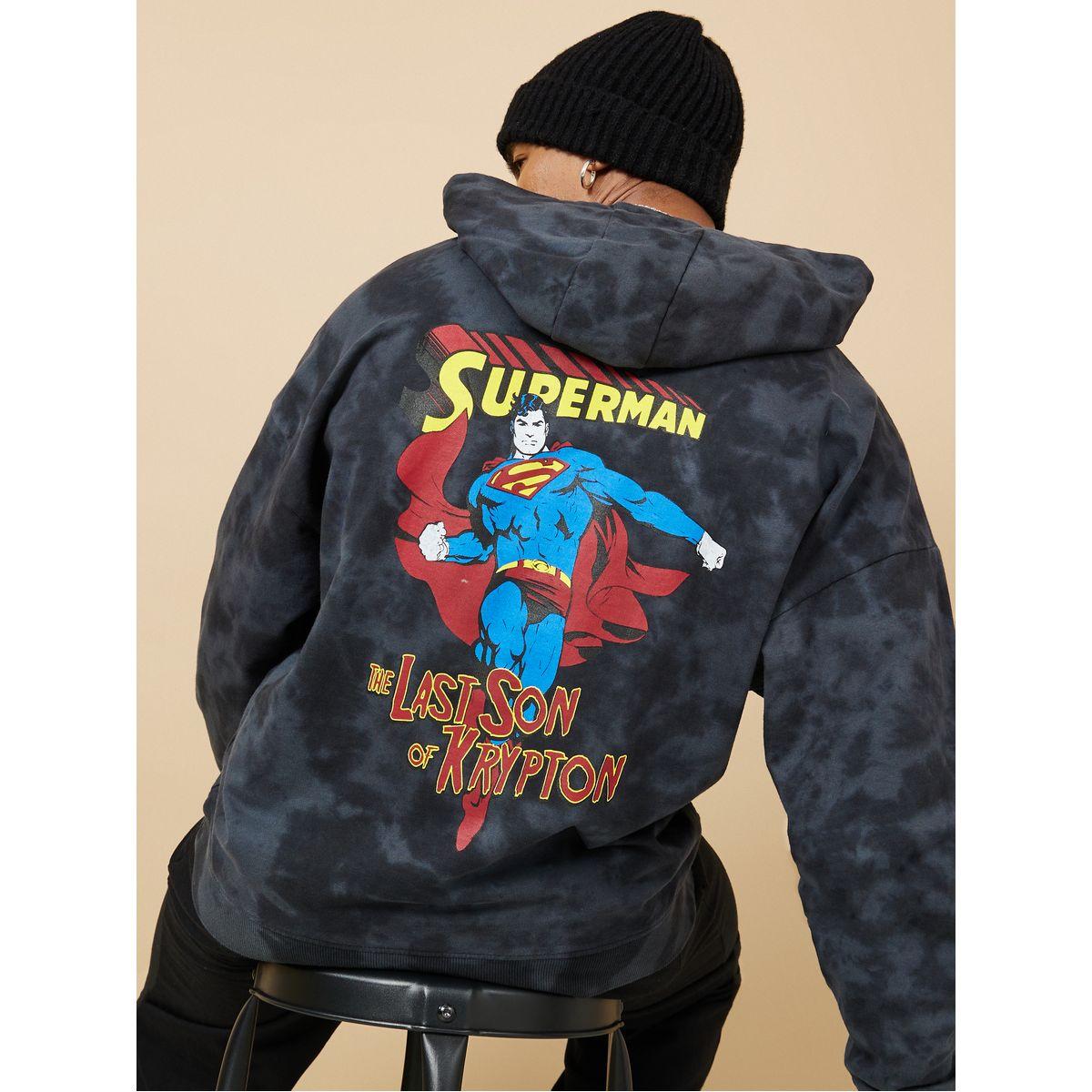 Buy Men s Styli Front and Back Superman Graphic Print Oversized Hoodie Online Centrepoint KSA
