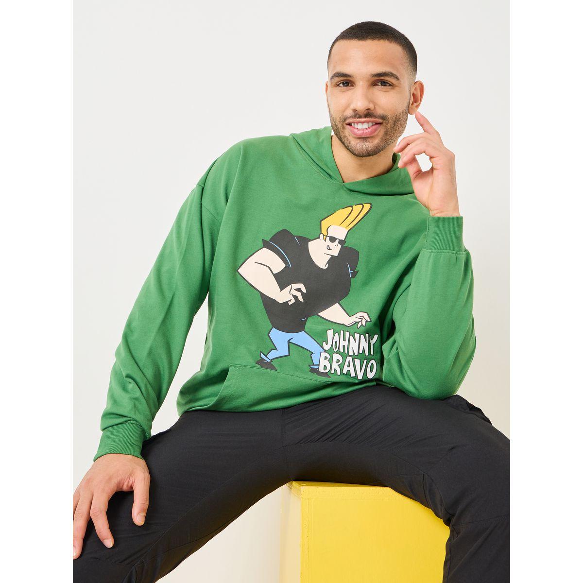 Styli Johnny Bravo Graphic Print Oversized Hoodie-men-winterwear-hoodiesandsweatshirts-image-1
