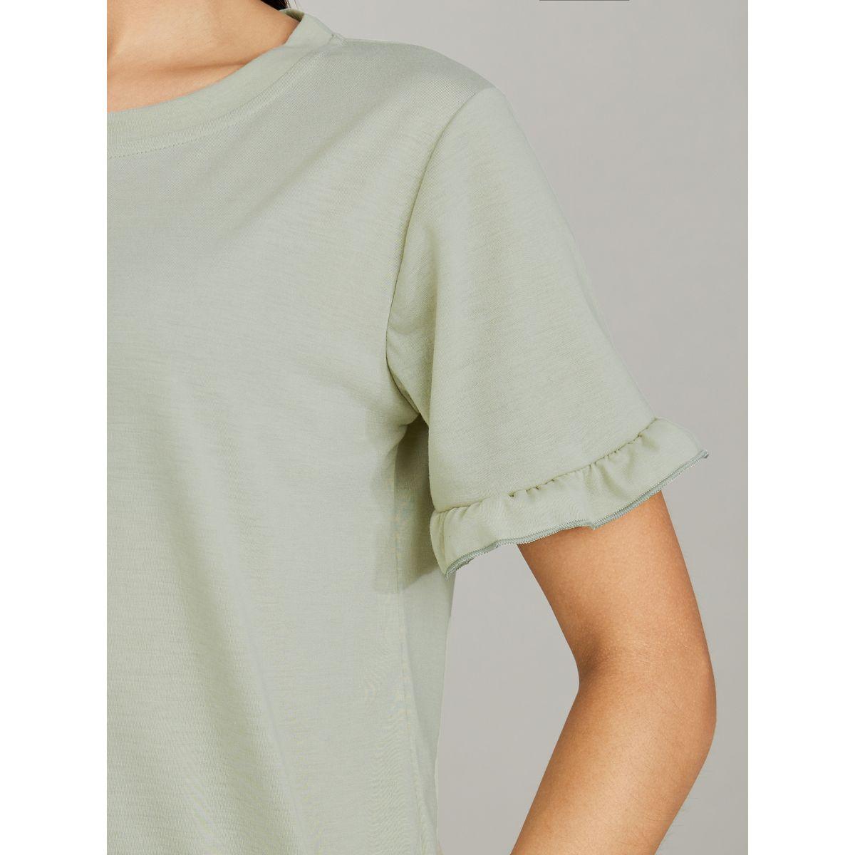 Styli Unwind Ruffle Sleeves T-shirt and Pyjama Set-women-clothing-nightwear-pyjamas-longsets-image-4