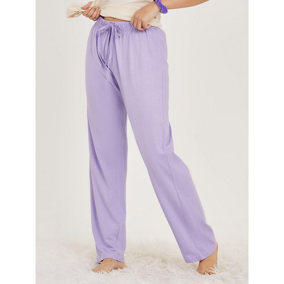 Styli Unwind Don't Over Think It Slogan T-Shirt & Solid Pyjama Set-women-clothing-nightwear-pyjamas-longsets-image-5