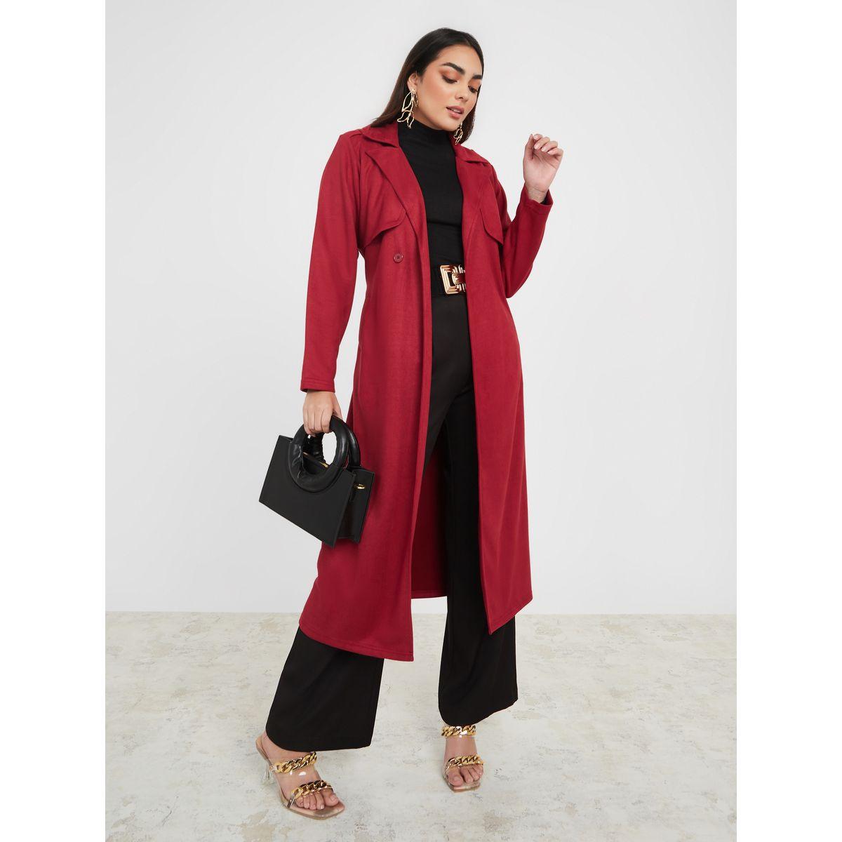 معطف ترنش مع حزام خصر-women-winterwear-coatsandjackets-coats-image-2
