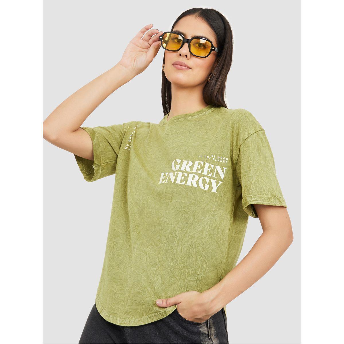 تيشيرت كاجوال بقصة بوكسي-women-clothing-tshirts-image-2