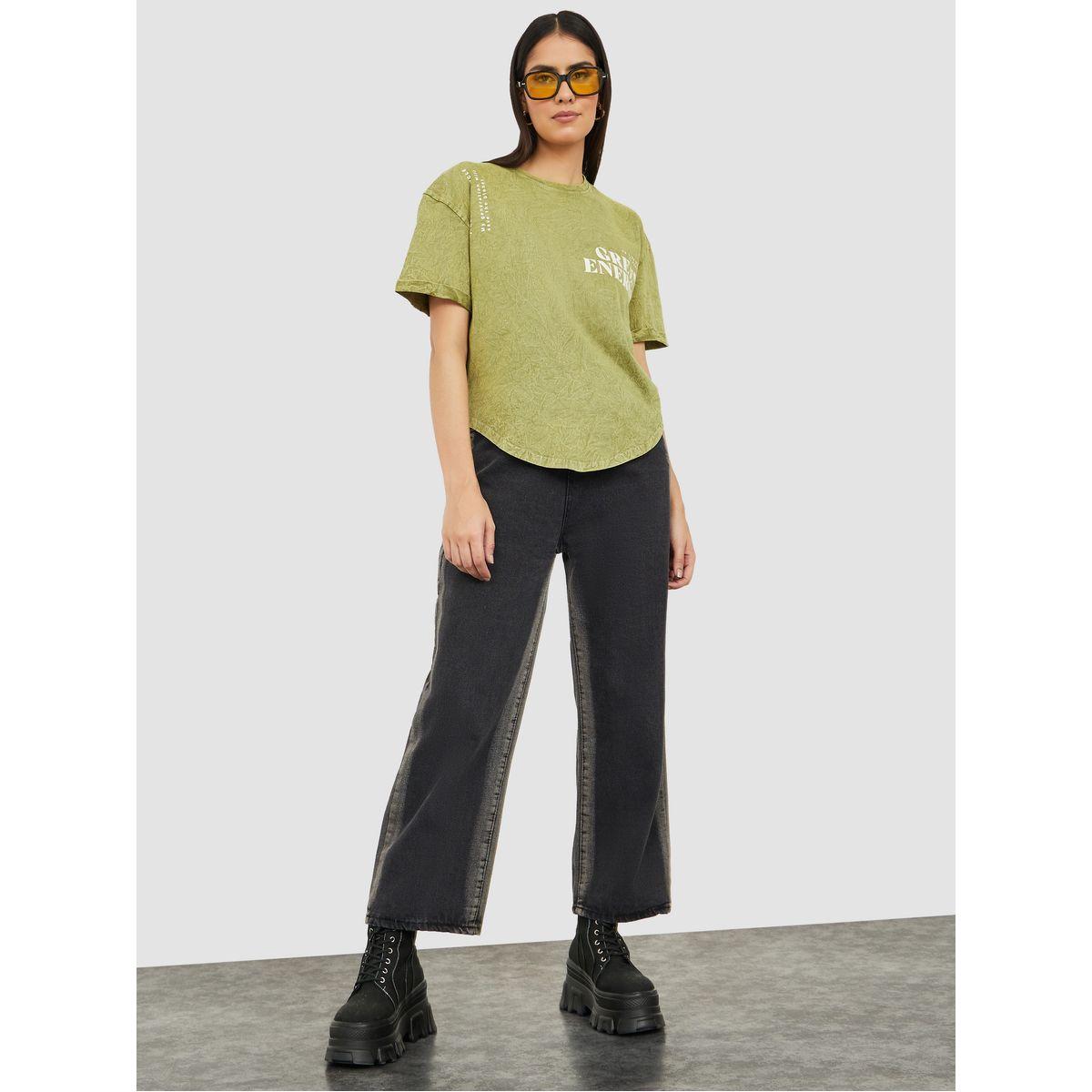 Styli Turn-Up Sleeve Graphic Print Acid Wash Boxy Fit T-Shirt-women-clothing-tshirts-image-3