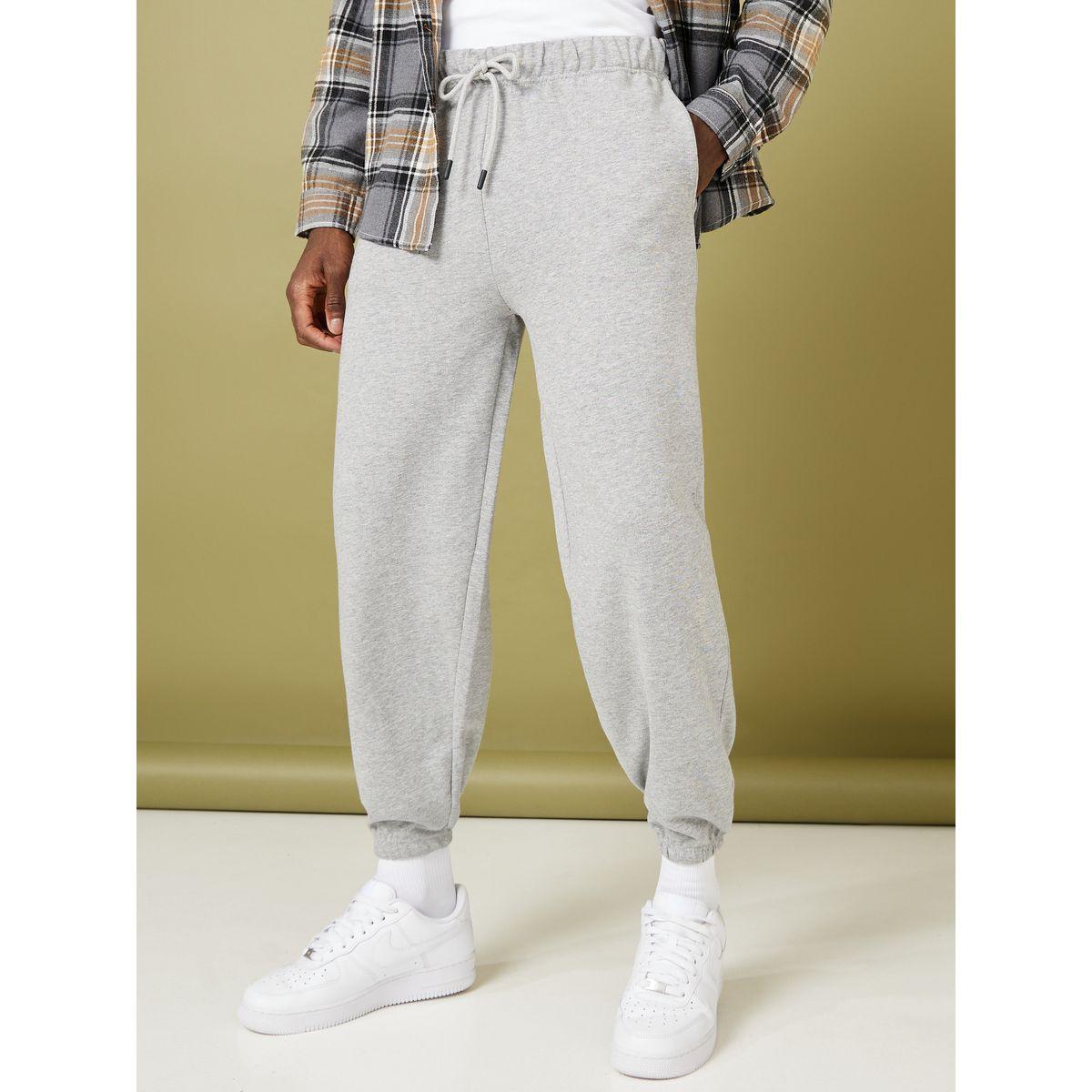 Styli Relaxed Fit French Terry Jogger with Elasticated Hem-men-clothing-bottoms-joggers-image-1