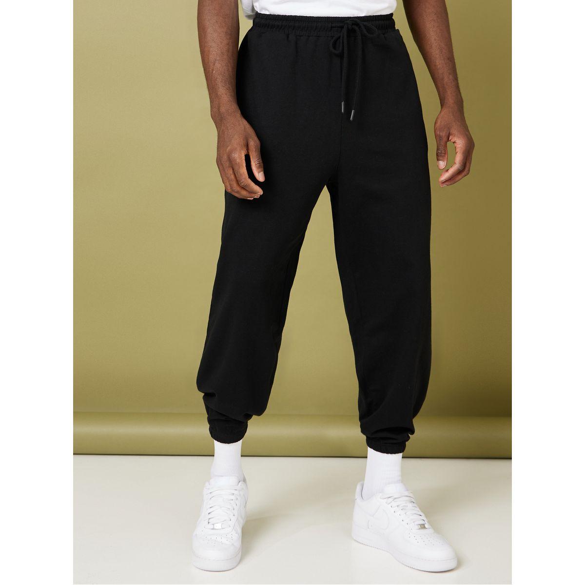 Styli Solid Oversized Fit Elastic Cuff Jogger-men-clothing-bottoms-joggers-image-1