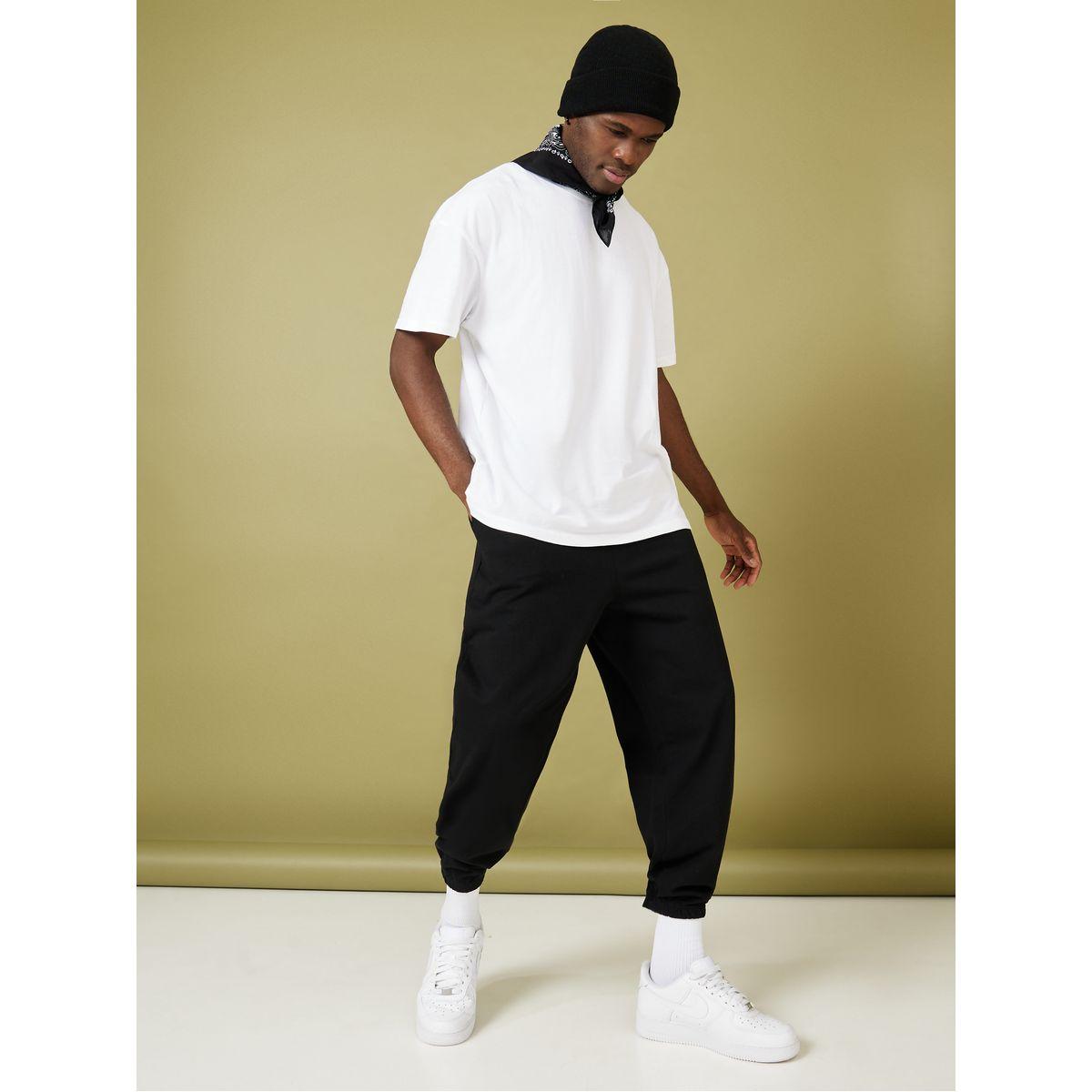 Styli Solid Oversized Fit Elastic Cuff Jogger-men-clothing-bottoms-joggers-image-2