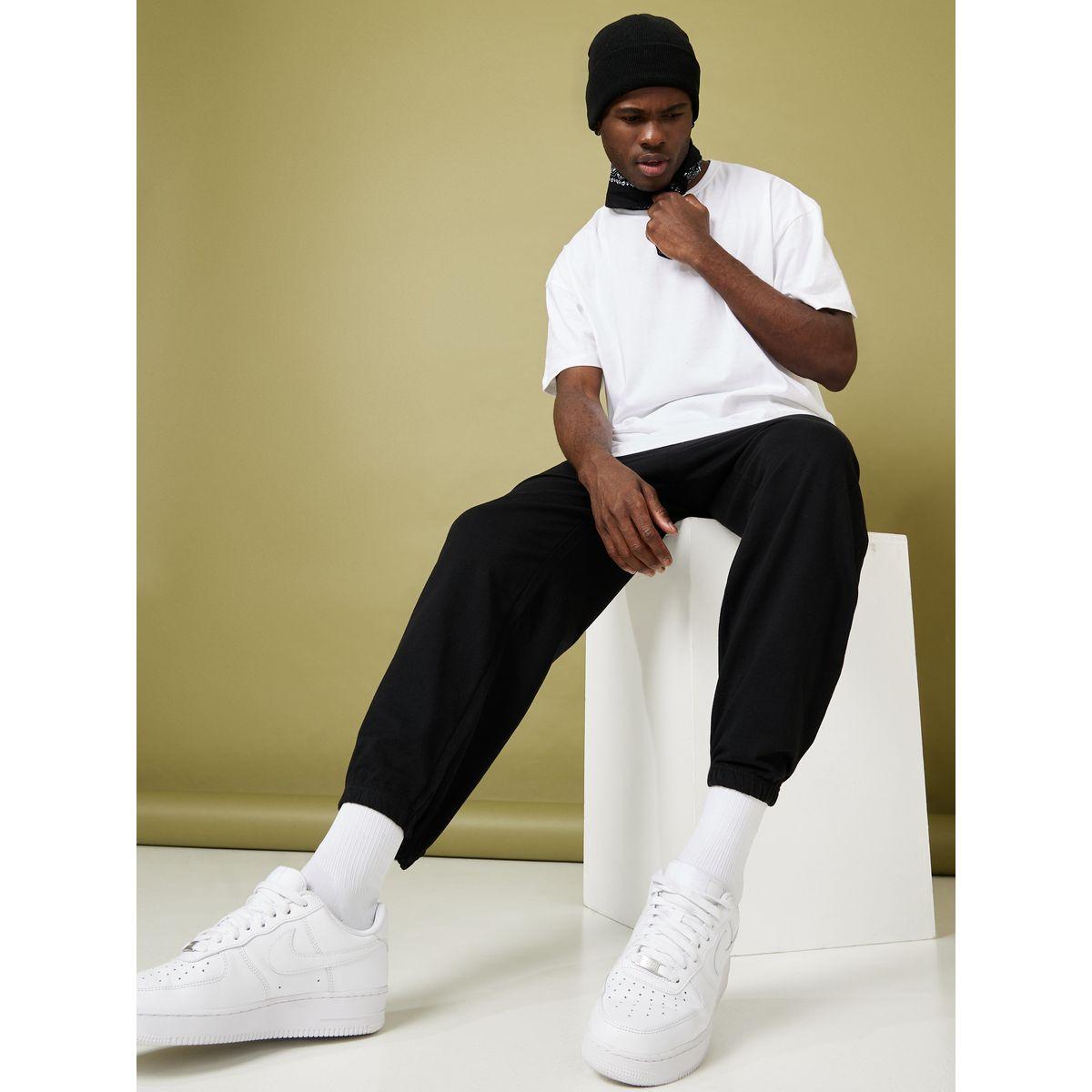 Styli Solid Oversized Fit Elastic Cuff Jogger-men-clothing-bottoms-joggers-image-5