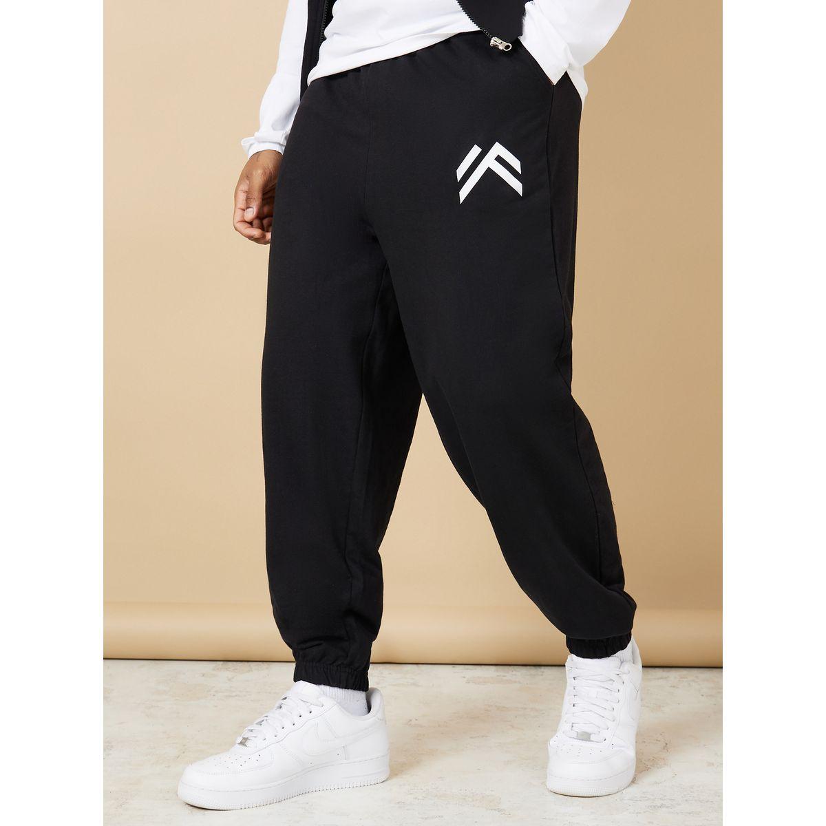 Styli Oversized Fit Jogger With Minimal Print & Elasticated Hem-men-clothing-bottoms-joggers-image-1