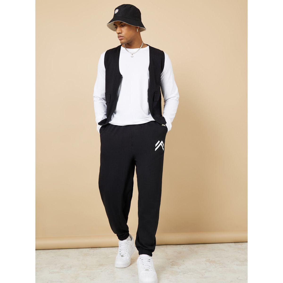 Styli Oversized Fit Jogger With Minimal Print & Elasticated Hem-men-clothing-bottoms-joggers-image-2