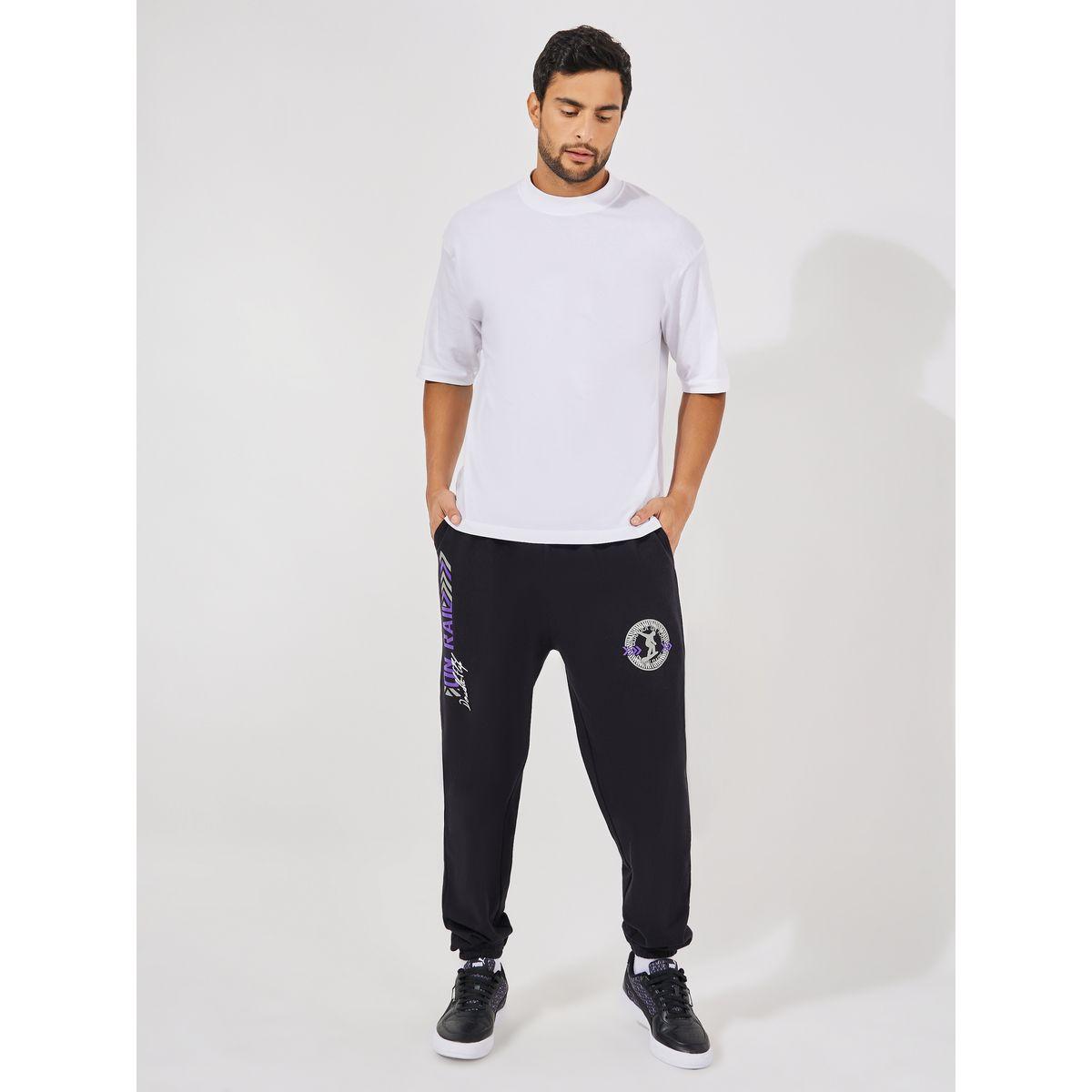Styli Oversized Varsity Print Joggers with Elasticated Hem-men-clothing-bottoms-joggers-image-2