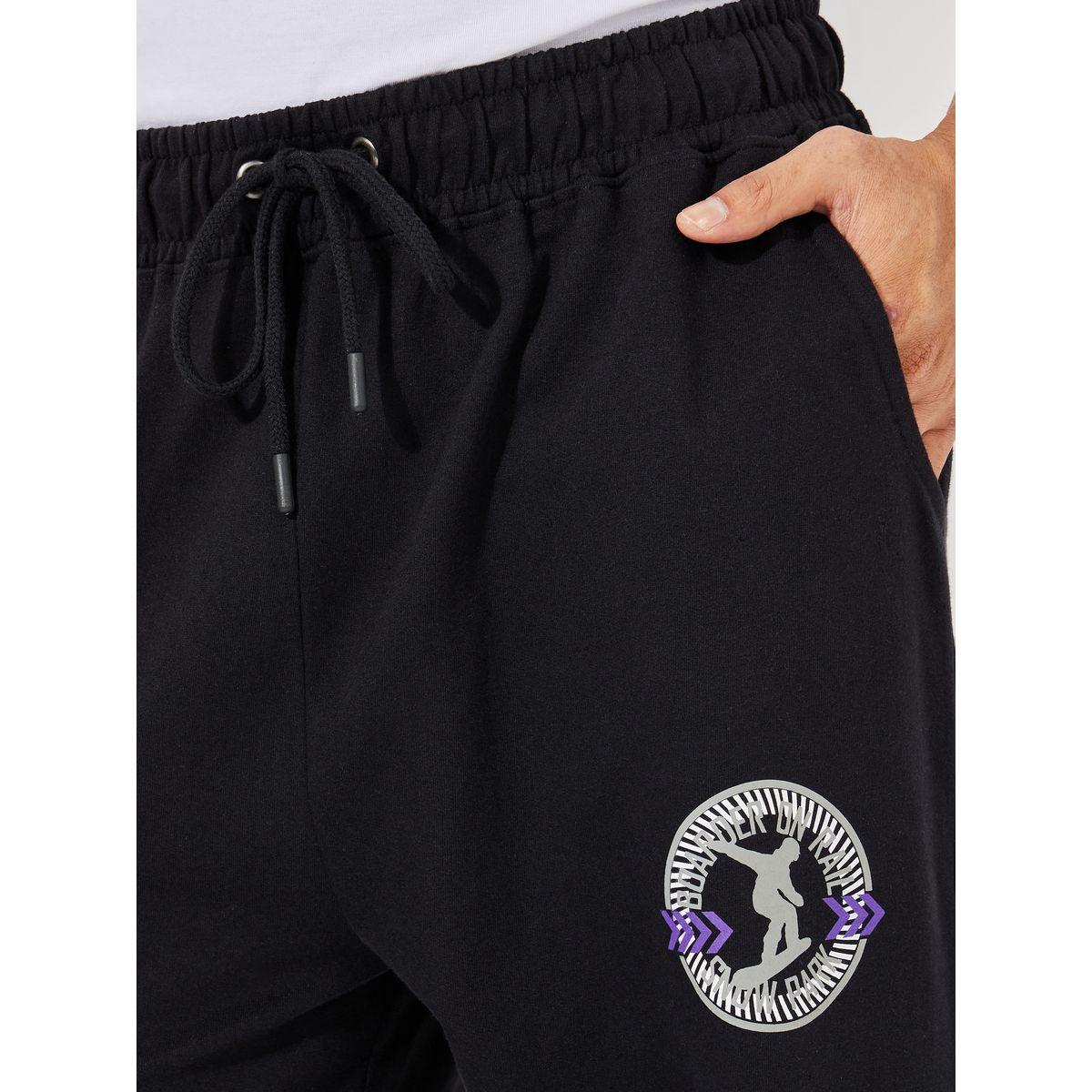 Styli Oversized Varsity Print Joggers with Elasticated Hem-men-clothing-bottoms-joggers-image-4
