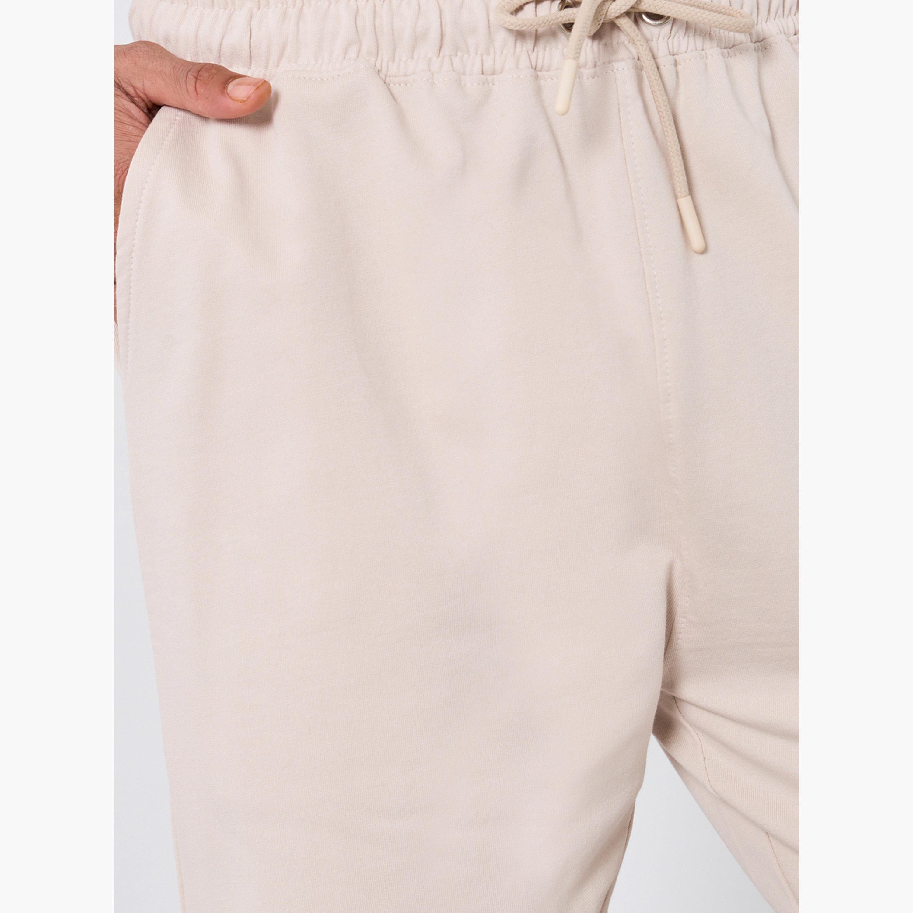 Styli Men Beige Solid Straight Fit Joggers-men-clothing-bottoms-joggers-image-3