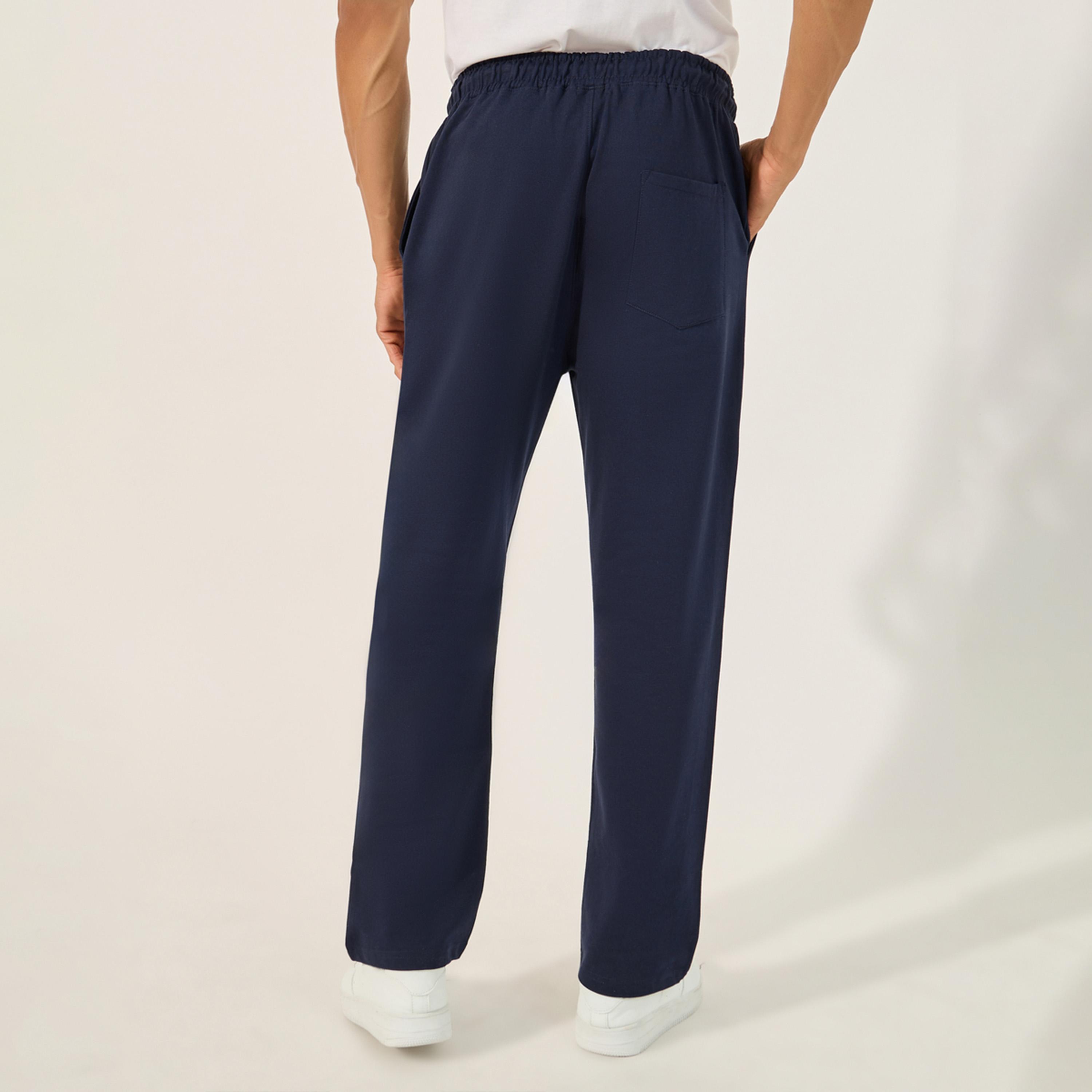 Styli Solid Straight Fit Joggers with Side Pocket-men-clothing-bottoms-joggers-image-4