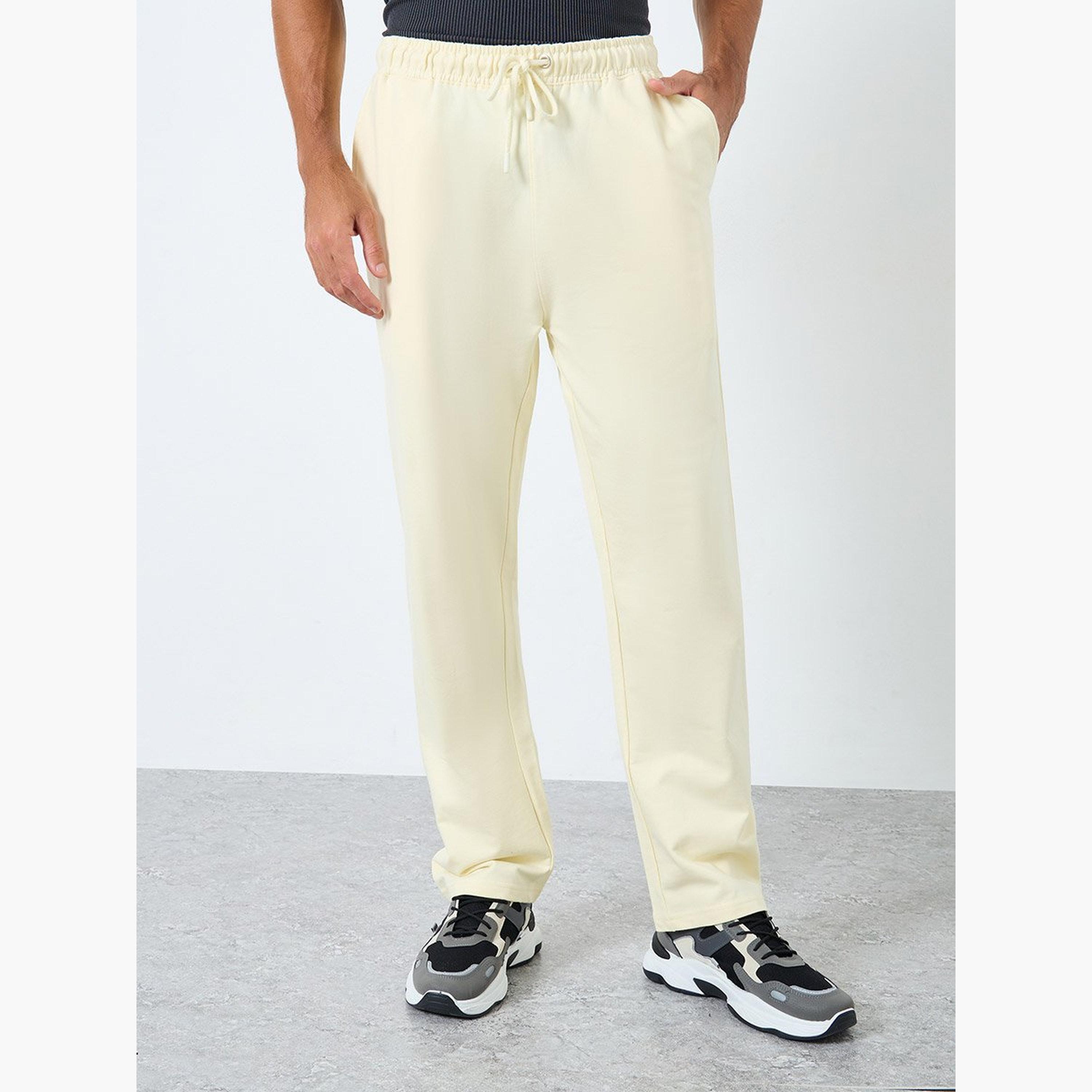 Styli Solid Straight Fit Joggers with Side Pocket-men-clothing-sportswearandactivewear-bottoms-joggers-image-1