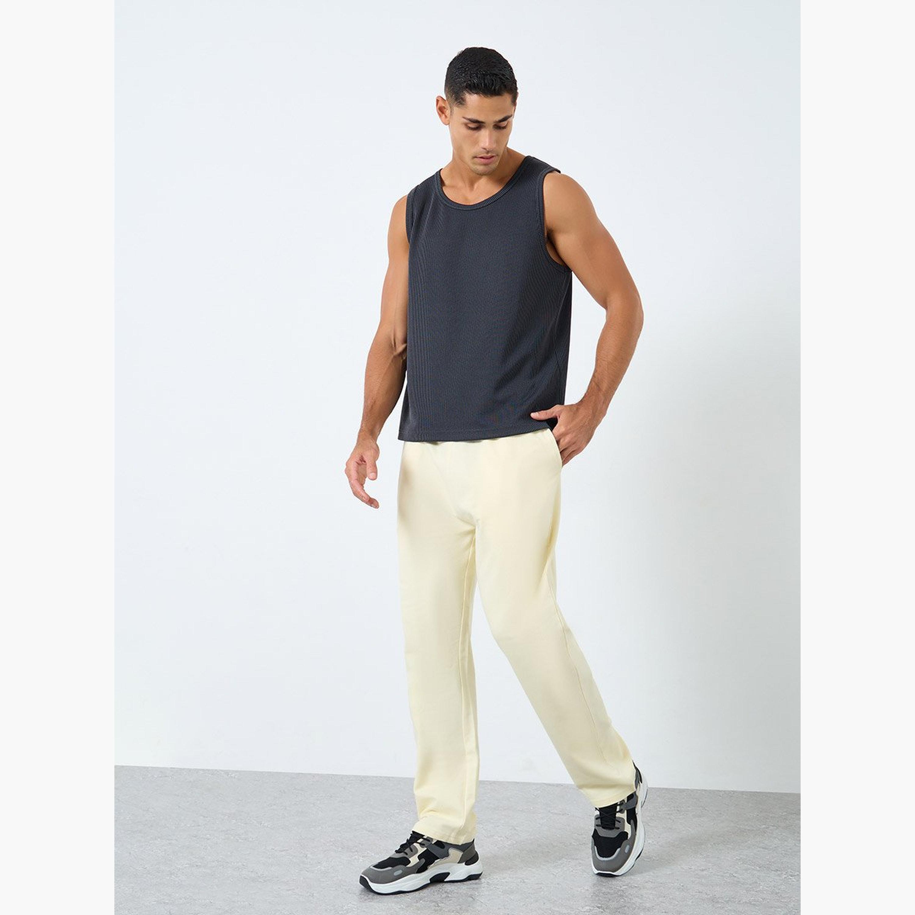 Styli Solid Straight Fit Joggers with Side Pocket-men-clothing-sportswearandactivewear-bottoms-joggers-image-2