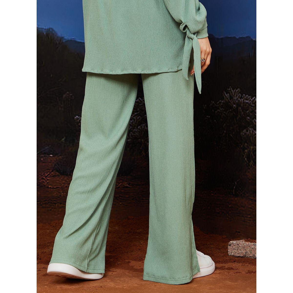 بنطال بقصة واسعة ومزين بشق-women-clothing-bottoms-trousers-image-4
