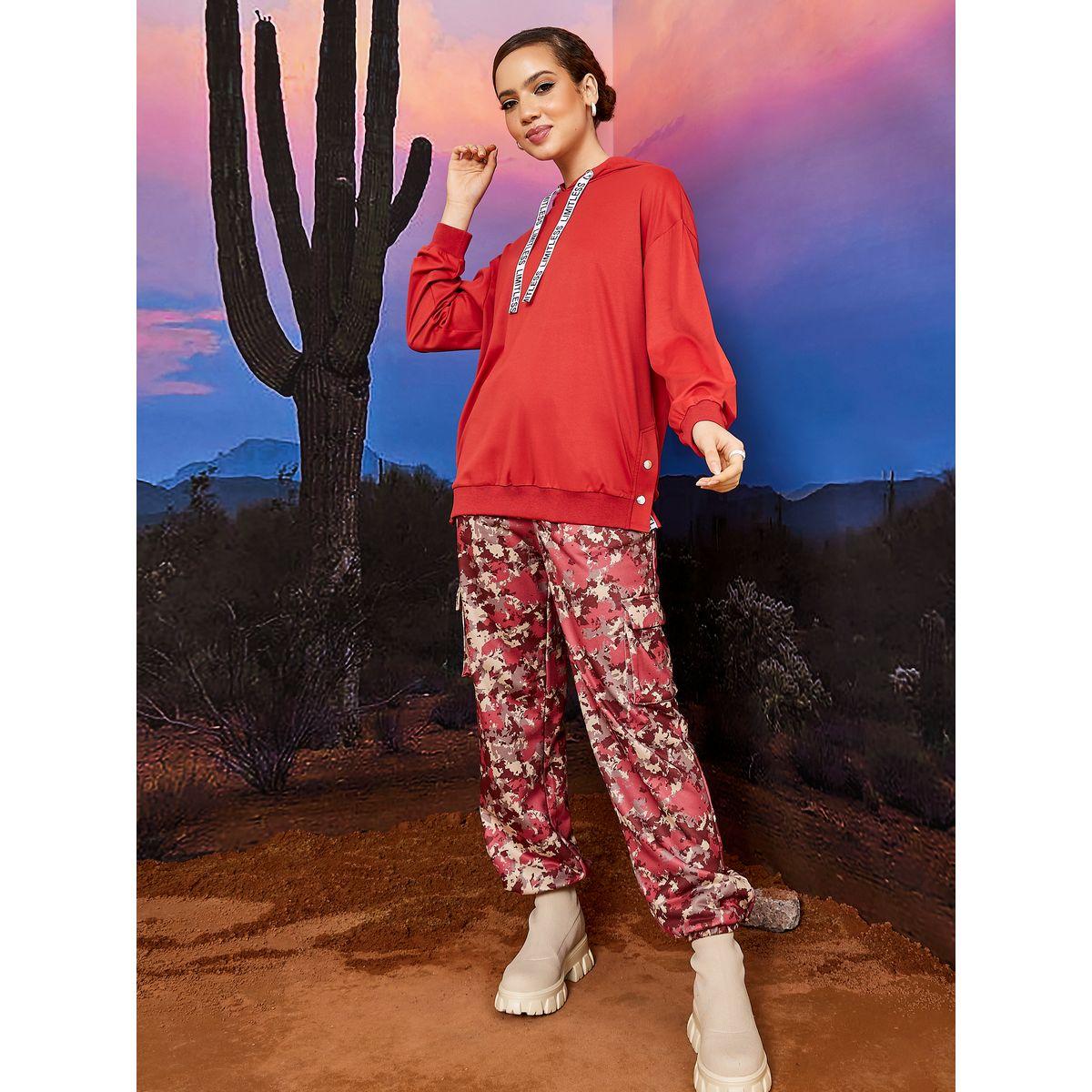 Styli Limited Printed Tape Oversized Hoodie with Side Snap Button Detail-women-clothing-hoodiesandsweatshirts-hoodies-image-2