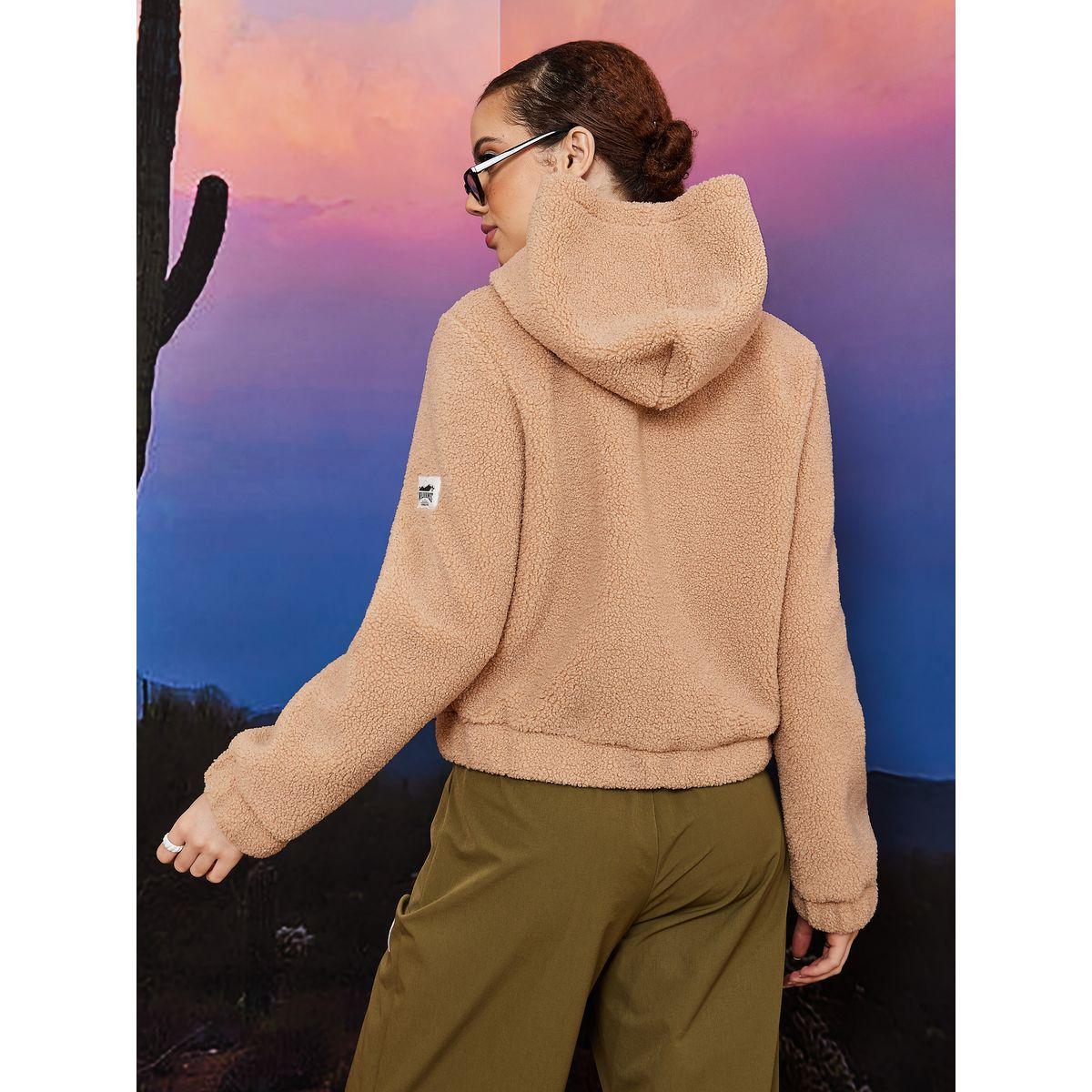 جاكيت تيدي بسحاب غلق وقلنسوة-women-winterwear-coatsandjackets-jackets-image-5