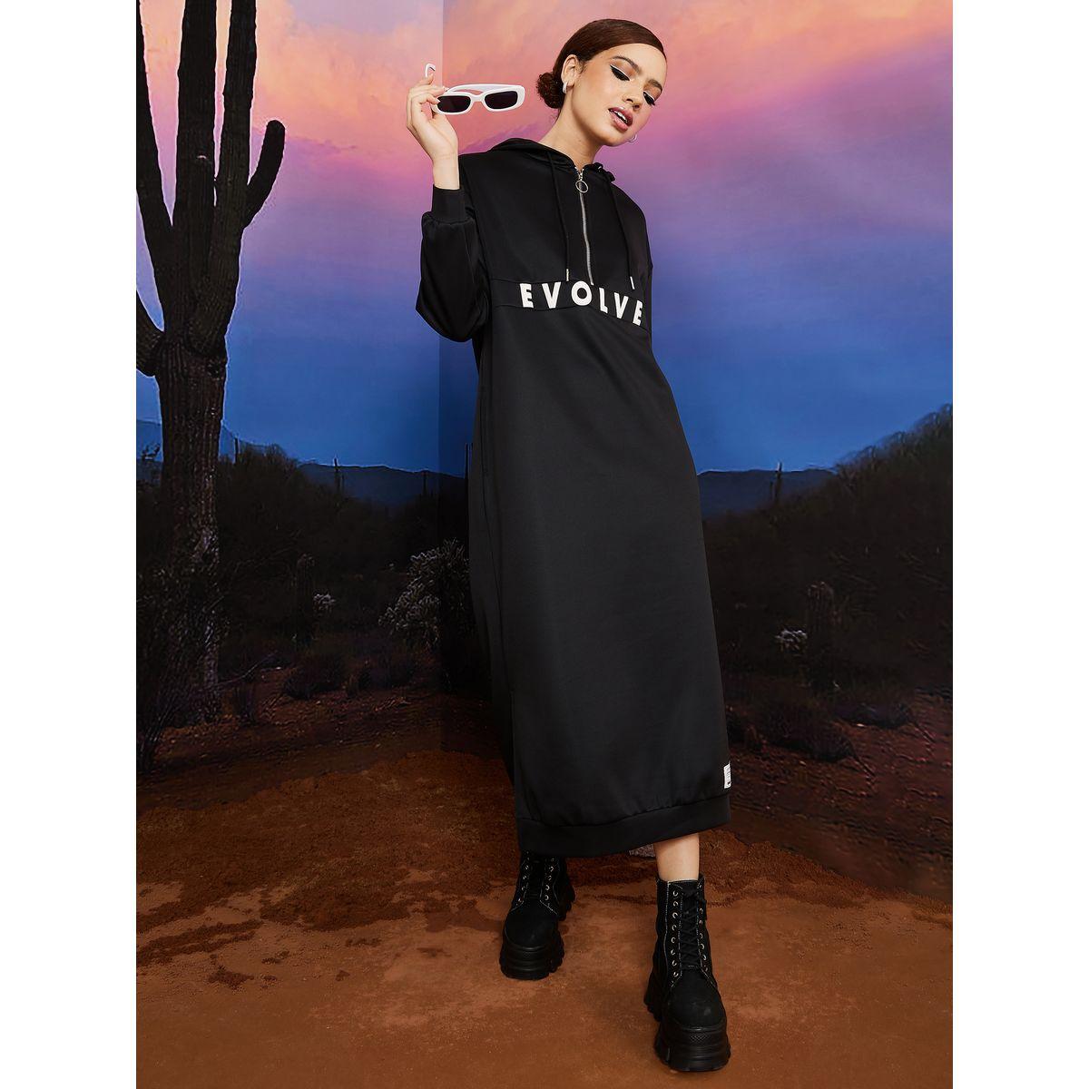 فستان مطبع بكتابة مع قلنسوة-women-clothing-dresses-image-2
