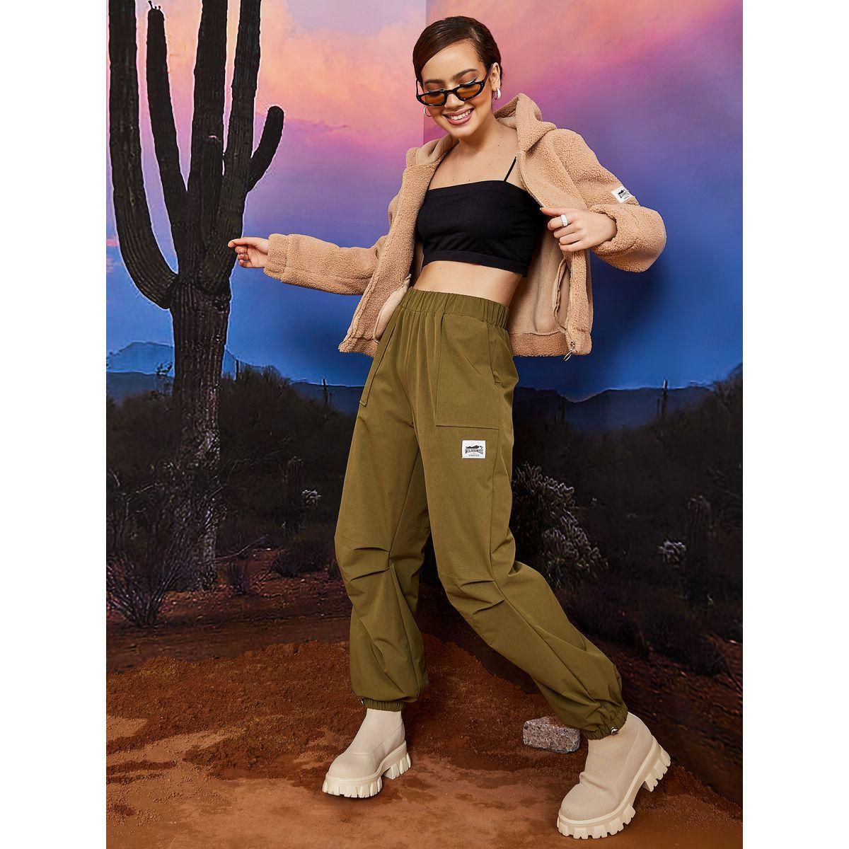 Styli Limited Elasticated Parachute Jogger in Premium Nylon with Toggle Detail-women-clothing-bottoms-joggers-image-2