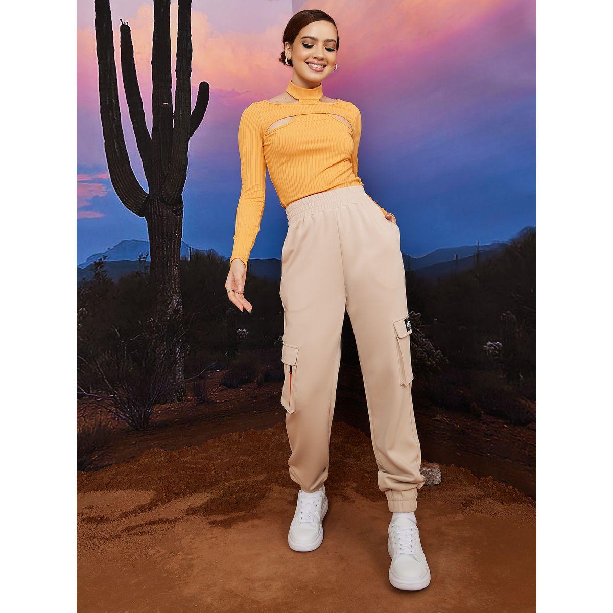 بنطال بنمط كارجو وخصر عالي-women-clothing-bottoms-trousers-image-2
