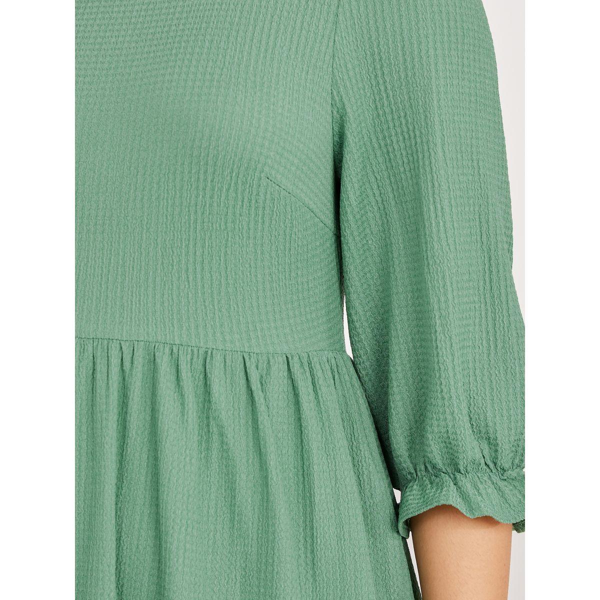 Styli Frill Cuff 3/4 Sleeves Woven A-Line Maxi Dress-women-clothing-dresses-image-3