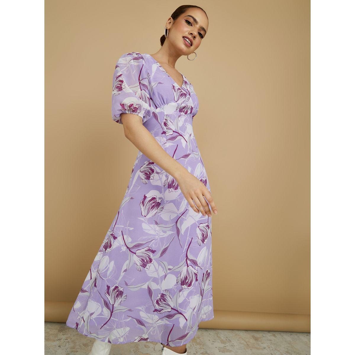 Styli Short Sleeves Floral Print A-Line Midi Dress-women-clothing-dresses-image-1
