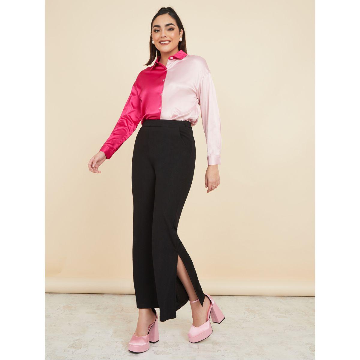 Styli Colorblock Regular Fit Satin Shirt-women-clothing-shirtsandblouses-shirts-image-2