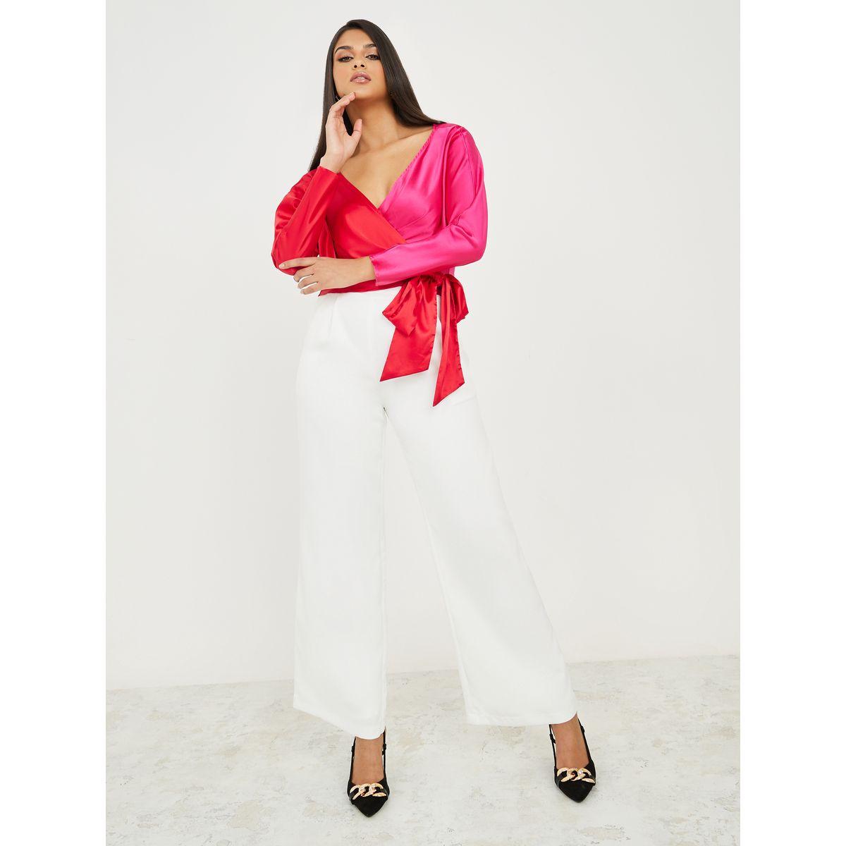 بلوزة بنمط لف ونمط كتل الالوان-women-clothing-shirtsandblouses-blouses-image-2