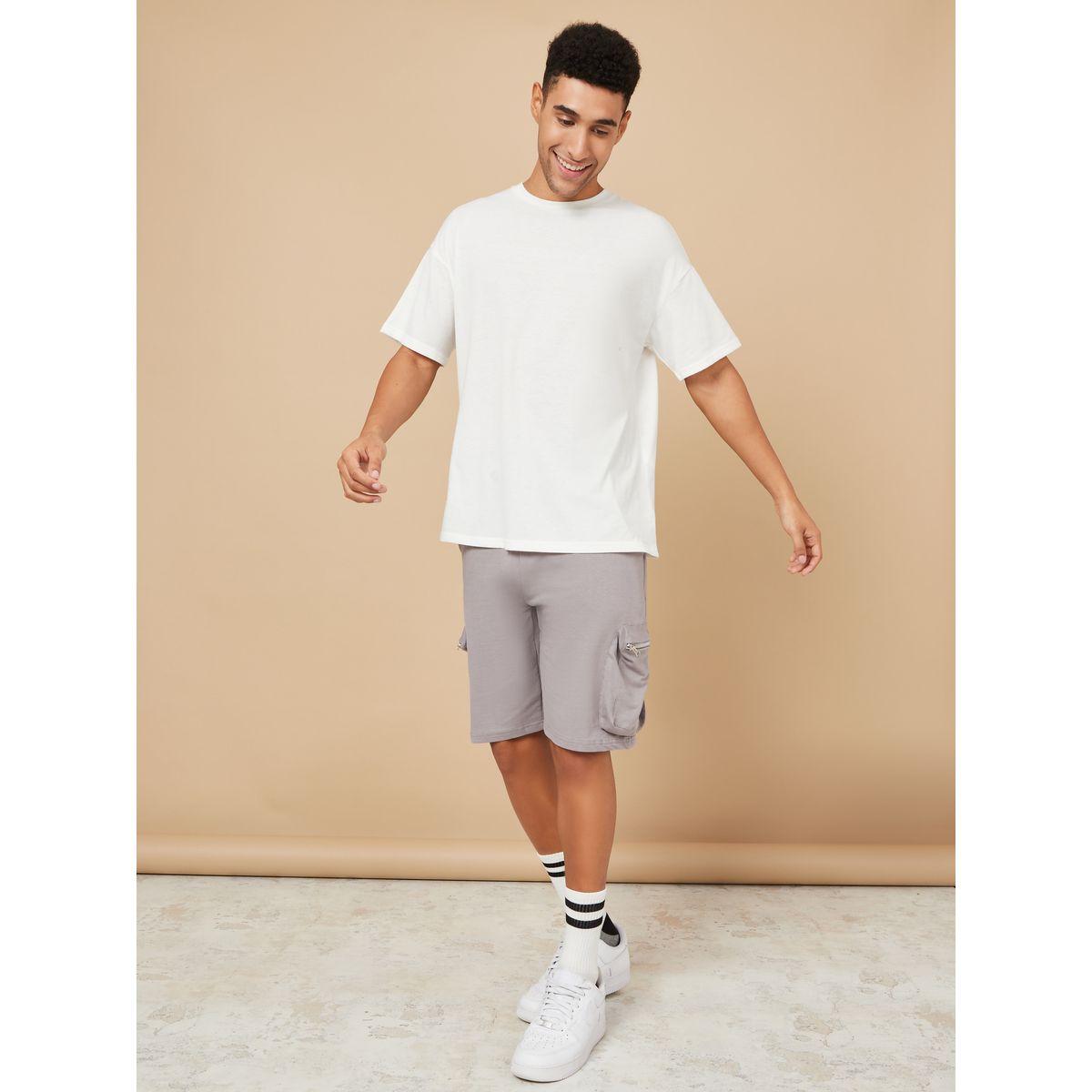 Styli Solid Oversized Shorts with Cargo Pocket Detail-men-clothing-bottoms-shorts-image-2