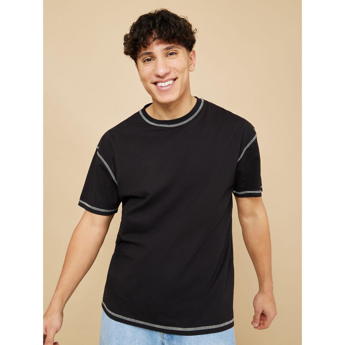 Styli Contrast Stitch Compact Jersey Oversized T-Shirt-men-clothing-tshirtsandpolos-tshirts-image-1