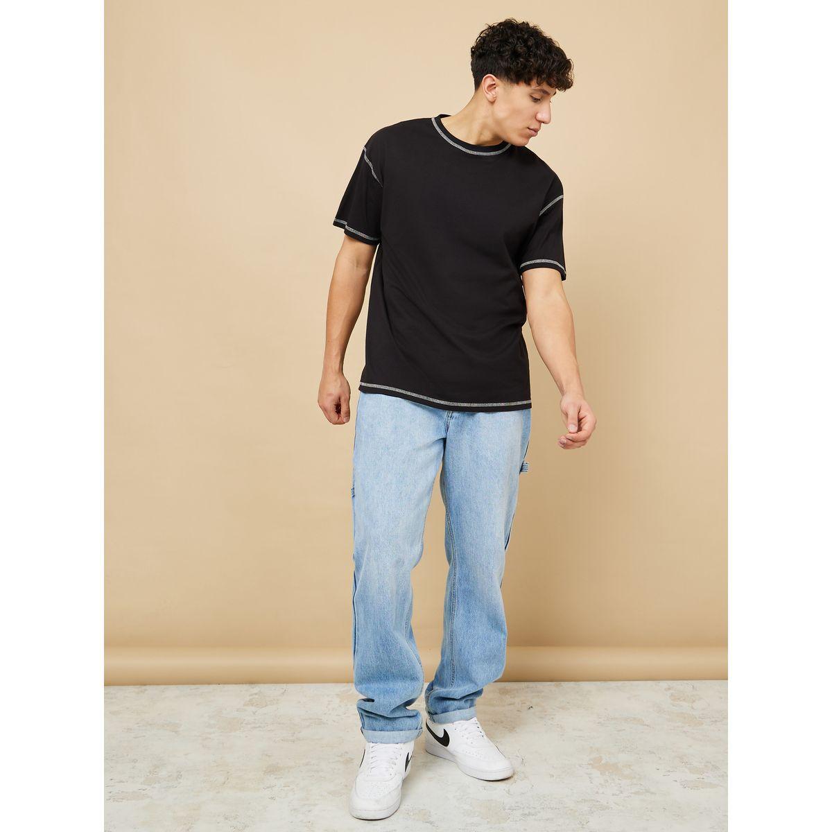 Styli Contrast Stitch Compact Jersey Oversized T-Shirt-men-clothing-tshirtsandpolos-tshirts-image-2