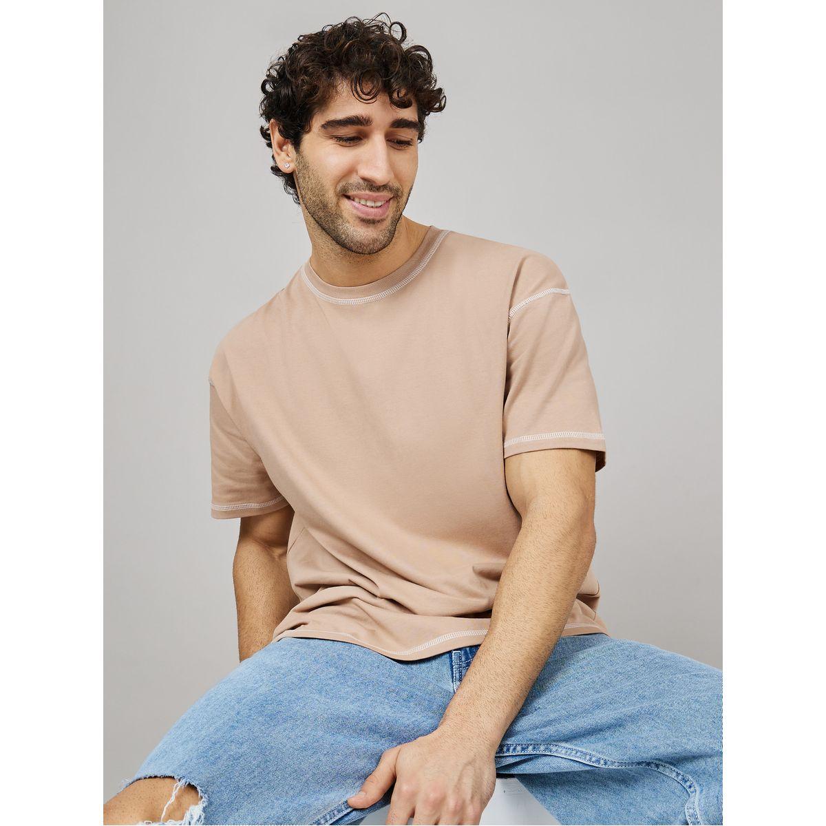 Styli Contrast Stitch Compact Jersey Oversized T-Shirt-men-clothing-tshirtsandpolos-tshirts-image-1