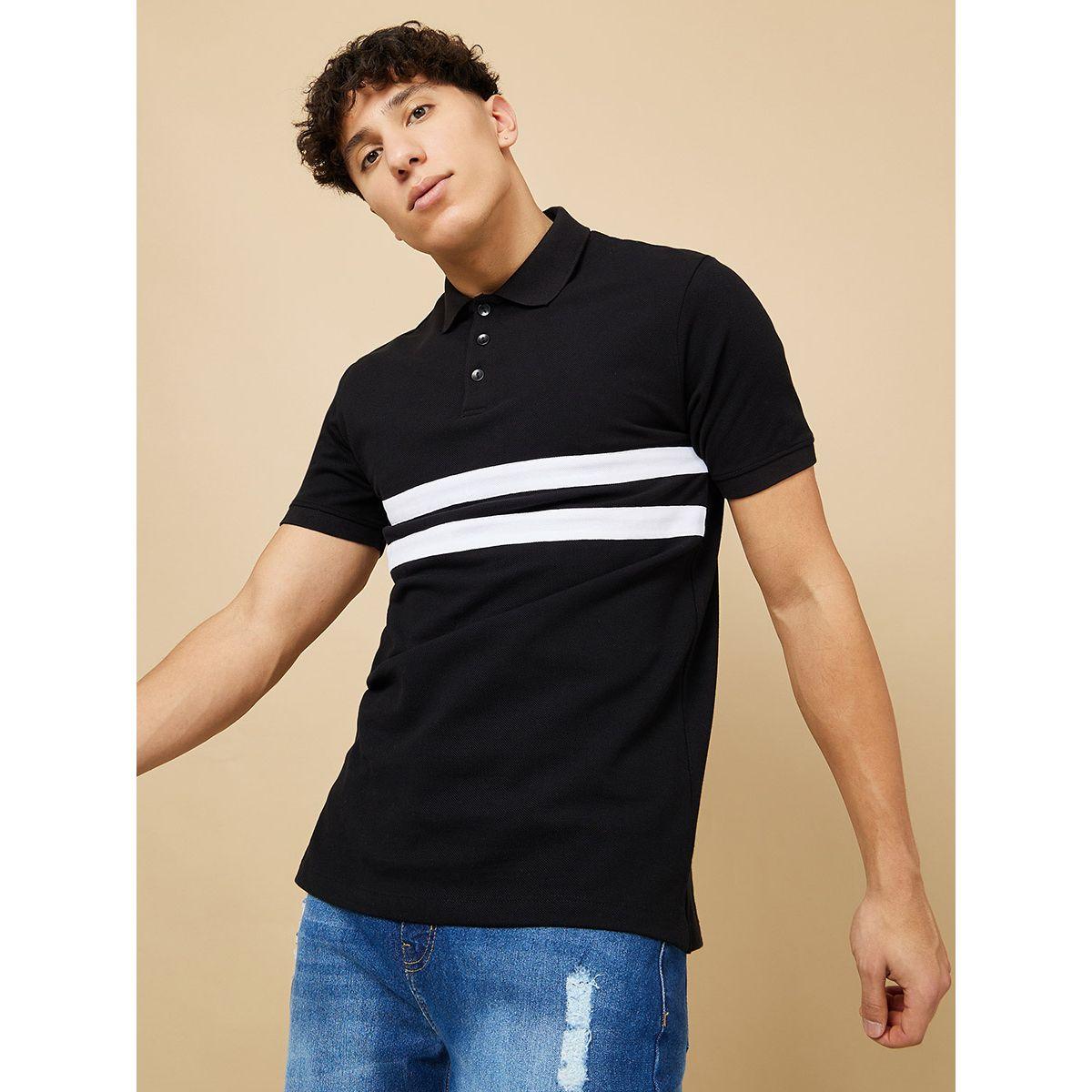 Styli Pique Polo with contrast chest stripe detail-men-clothing-tshirtsandpolos-polos-image-1