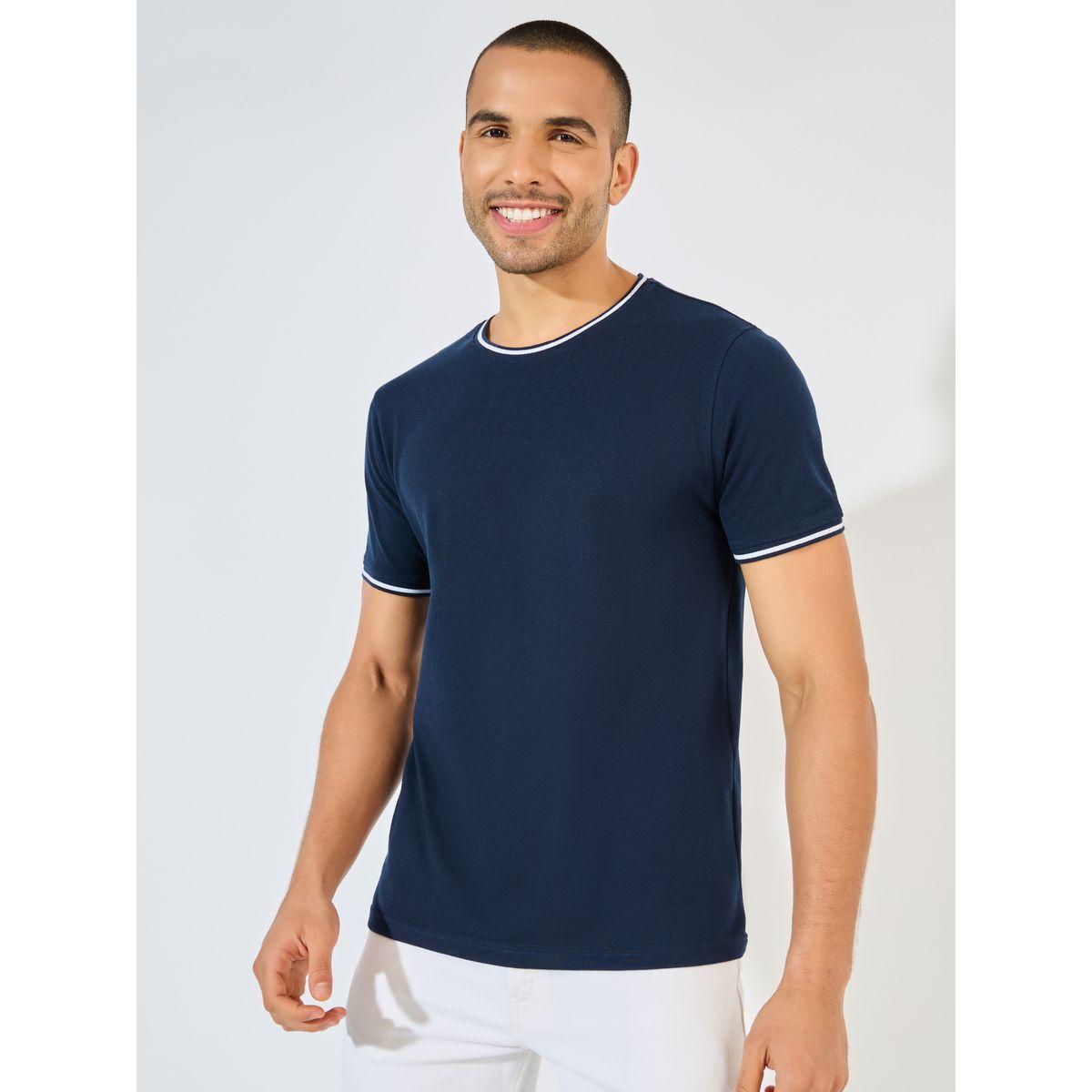Styli Pique Knit Ringer Regular T-Shirt with Twin Tipping-men-clothing-tshirtsandpolos-tshirts-image-1