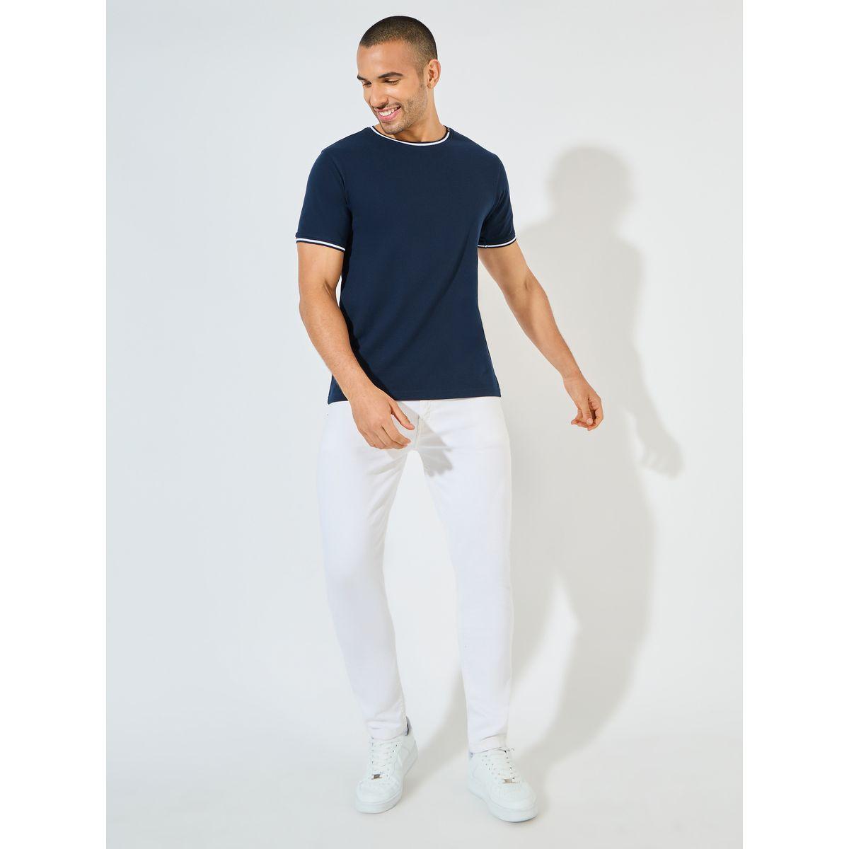 Styli Pique Knit Ringer Regular T-Shirt with Twin Tipping-men-clothing-tshirtsandpolos-tshirts-image-2