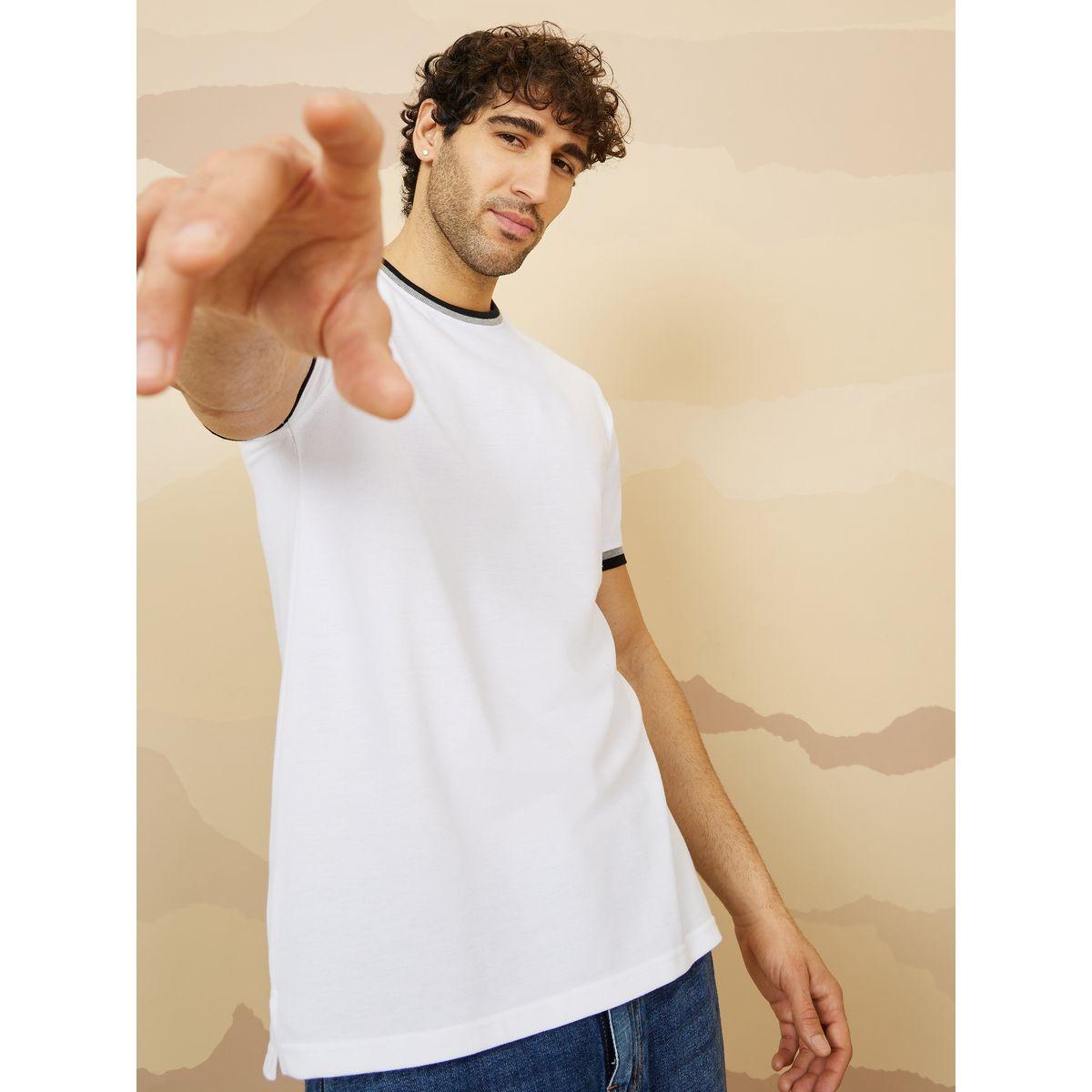 تيشيرت بياقة دائرية واكمام قصيرة-men-clothing-tshirtsandpolos-tshirts-image-1
