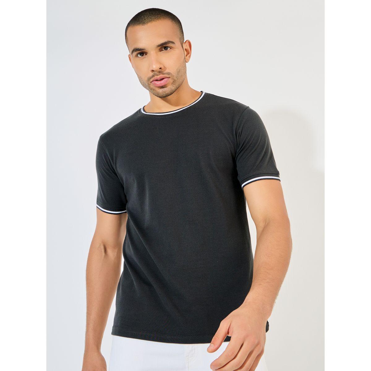 تيشيرت محبوك مع حواف بتفاصيل مُتباينة-men-clothing-tshirtsandpolos-tshirts-image-3