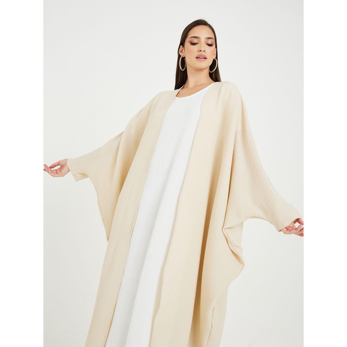 Styli Textured Oversized Fit Maxi Cocooned Shape Kimono-women-clothing-shirtsandblouses-shirts-image-2