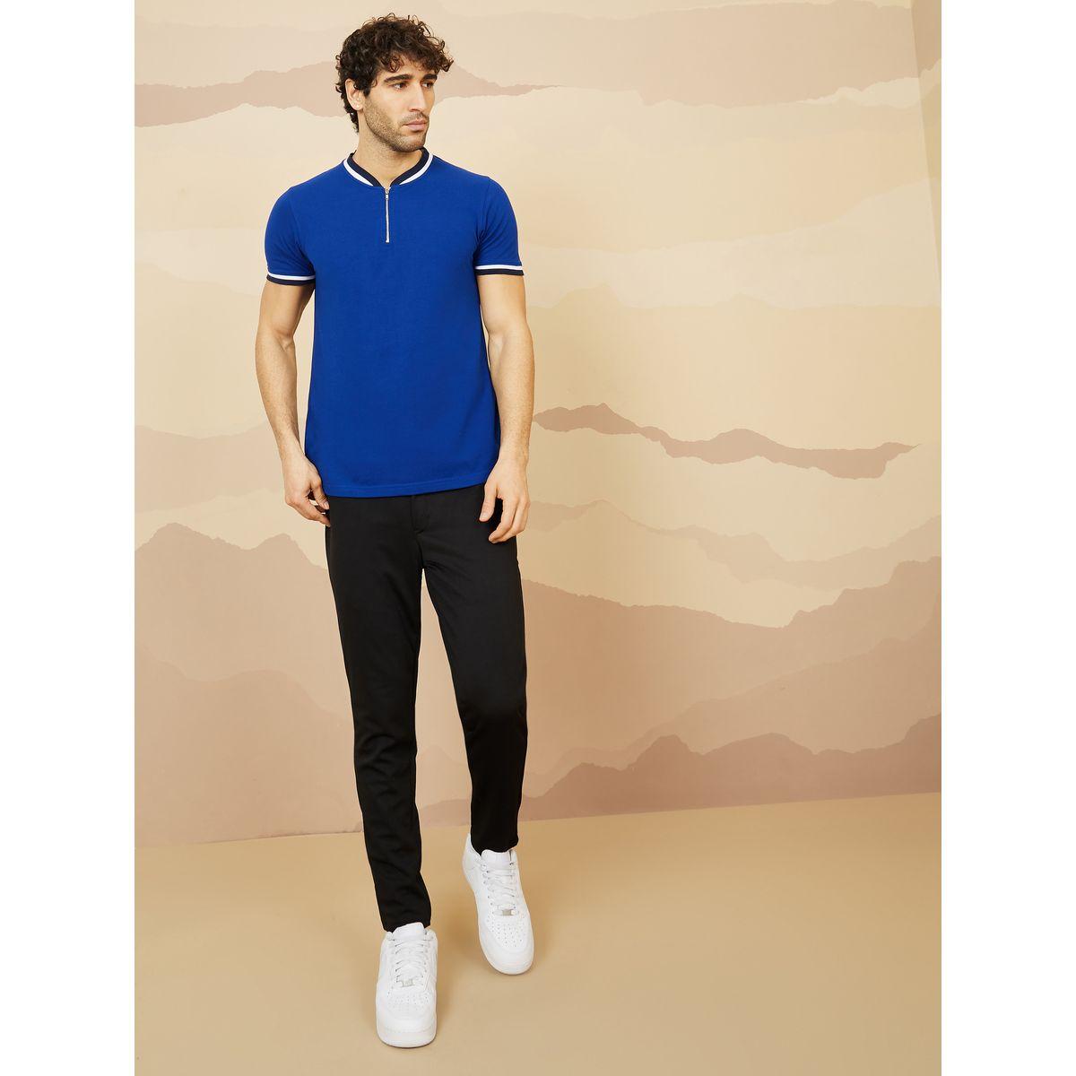 Styli Baseball Collar Pique Polo with Twin Tipping Detail-men-clothing-tshirtsandpolos-polos-image-2