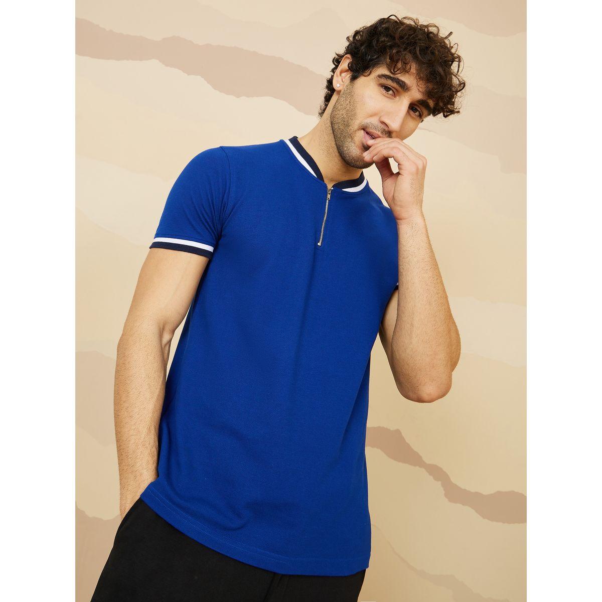 Styli Baseball Collar Pique Polo with Twin Tipping Detail-men-clothing-tshirtsandpolos-polos-image-3