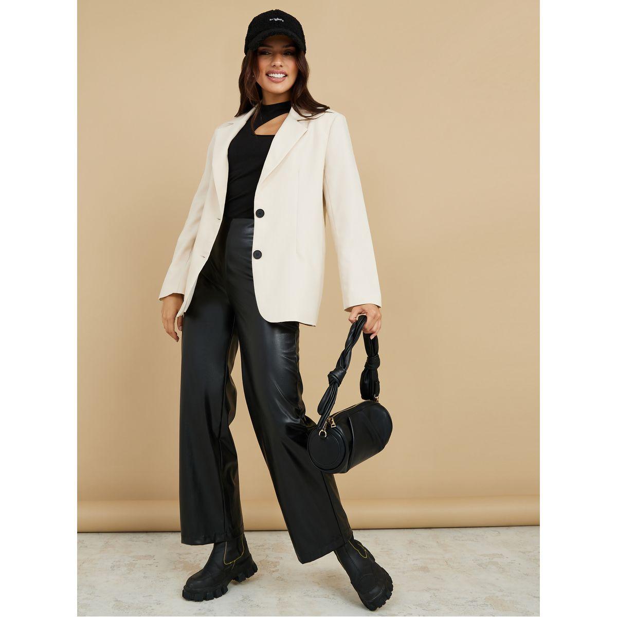 بليزر بقصة واسعة مع أزرار-women-clothing-coatsandjackets-blazers-image-2