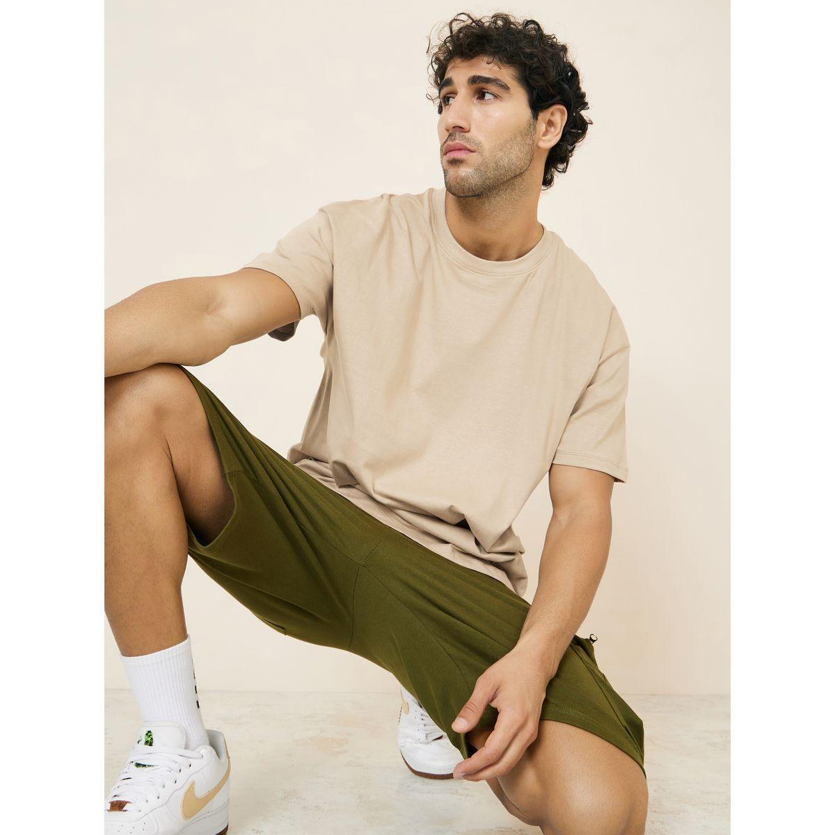 Styli Solid Oversized Pure Cotton T-Shirt-men-clothing-tshirtsandpolos-tshirts-image-1