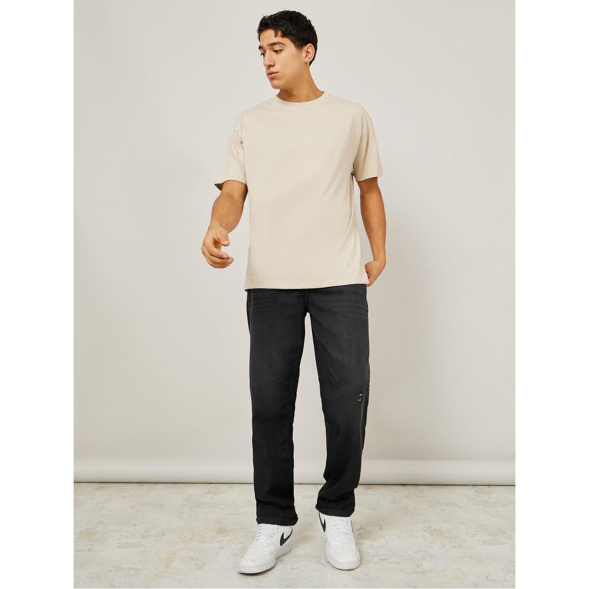 Styli Solid Oversized Pure Cotton T-Shirt-men-clothing-tshirtsandpolos-tshirts-image-2