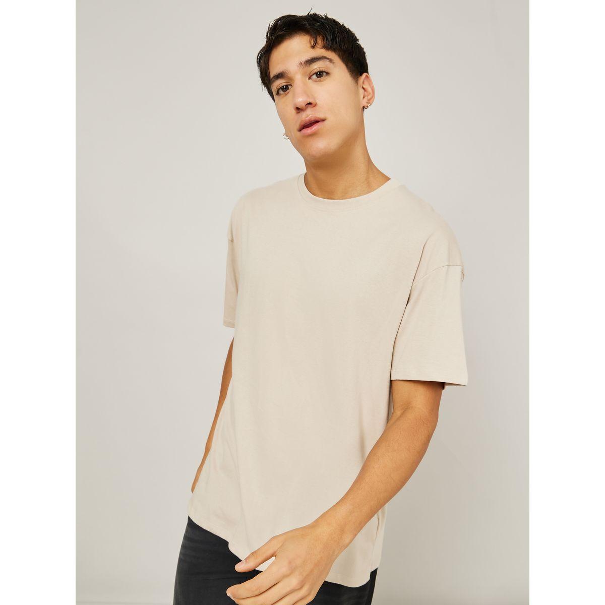 Styli Solid Oversized Pure Cotton T-Shirt-men-clothing-tshirtsandpolos-tshirts-image-3
