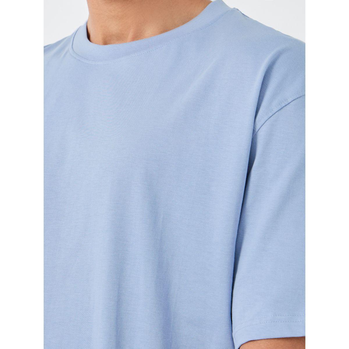 تيشيرت فضفاض بياقة ضيقة وأكمام قصيرة-men-clothing-tshirtsandpolos-tshirts-image-3